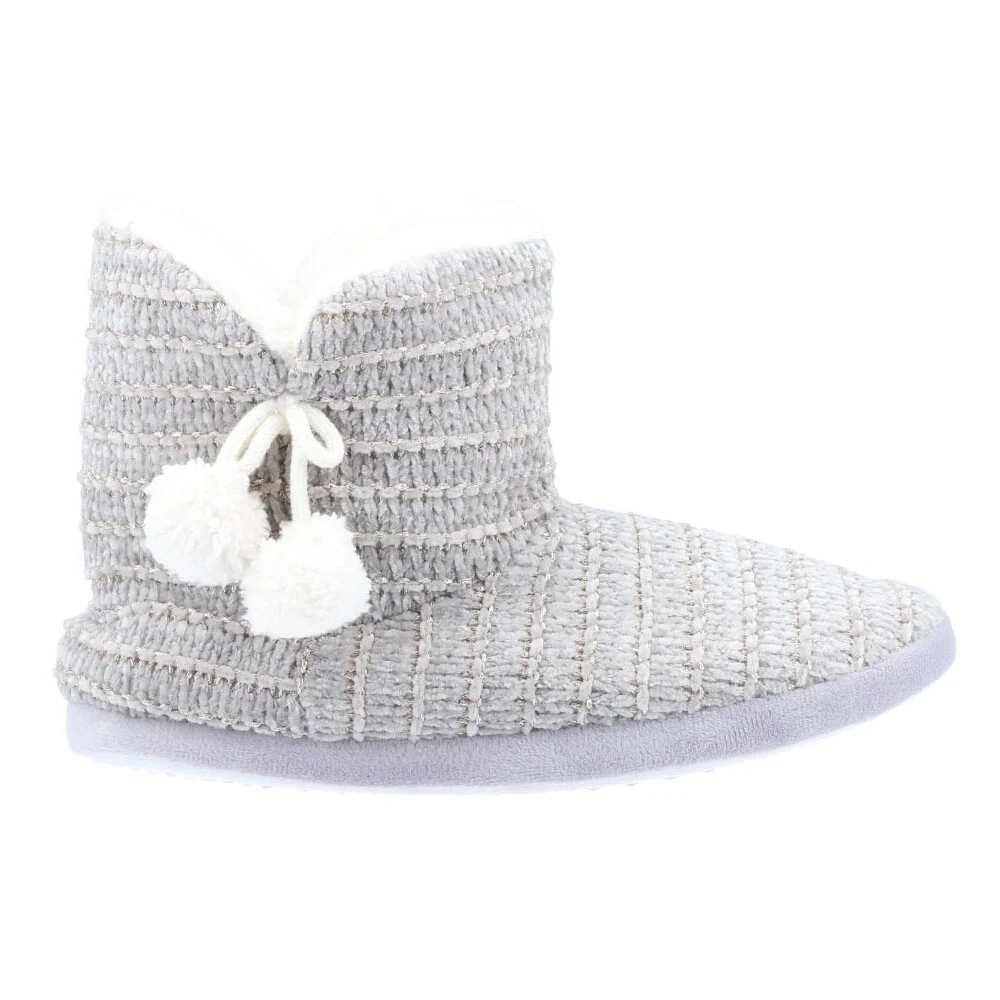 Divaz Womens Saturn Knitted Bootie Slipper Grey