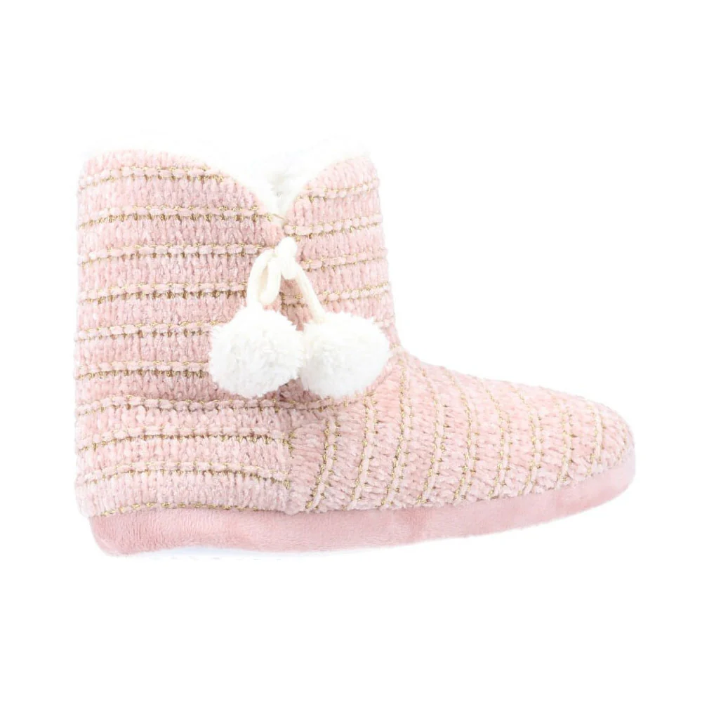 Divaz Womens Saturn Knitted Bootie Slipper Pink - Image 3