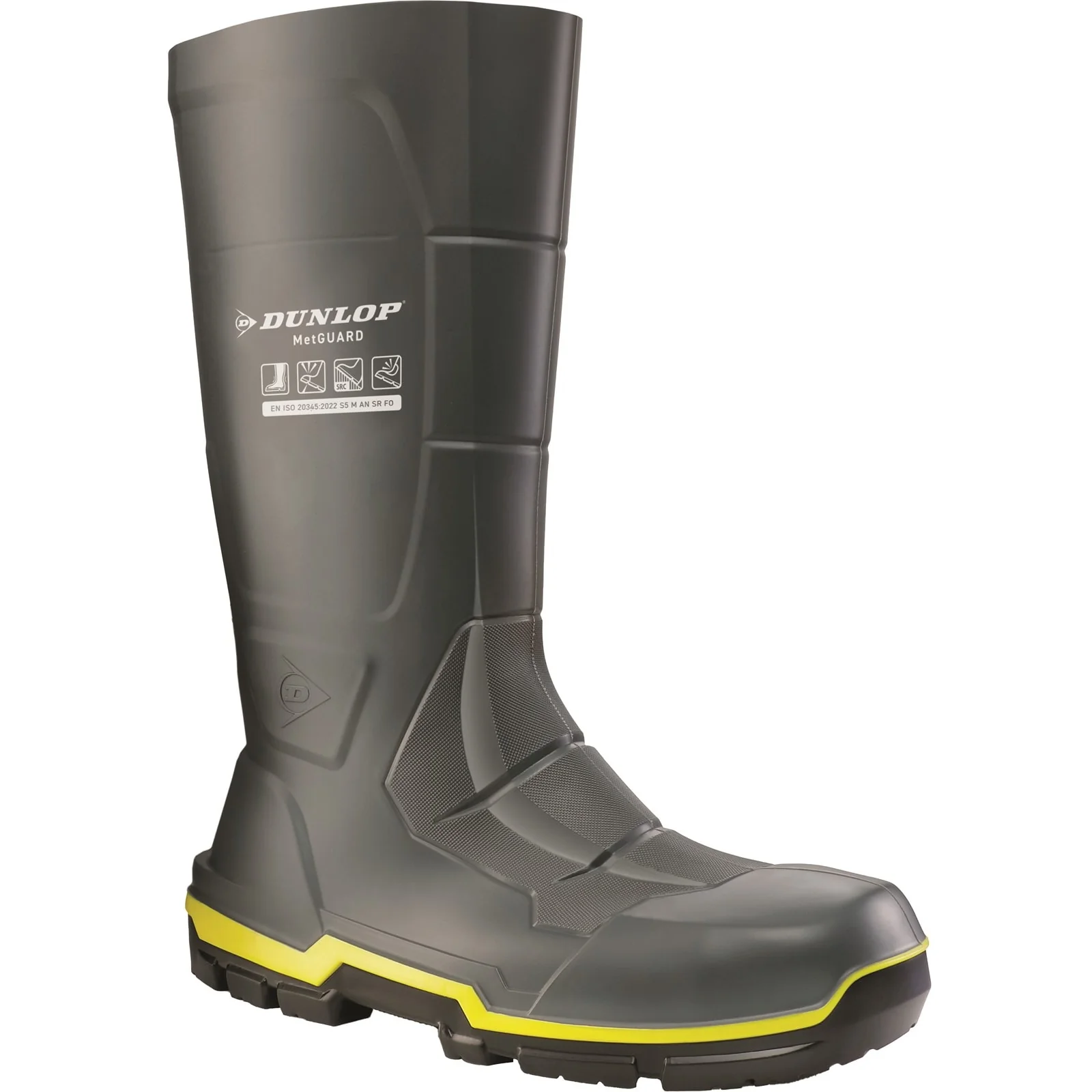 Dunlop Mens MetGUARD Full Safety Wellington Dark Grey