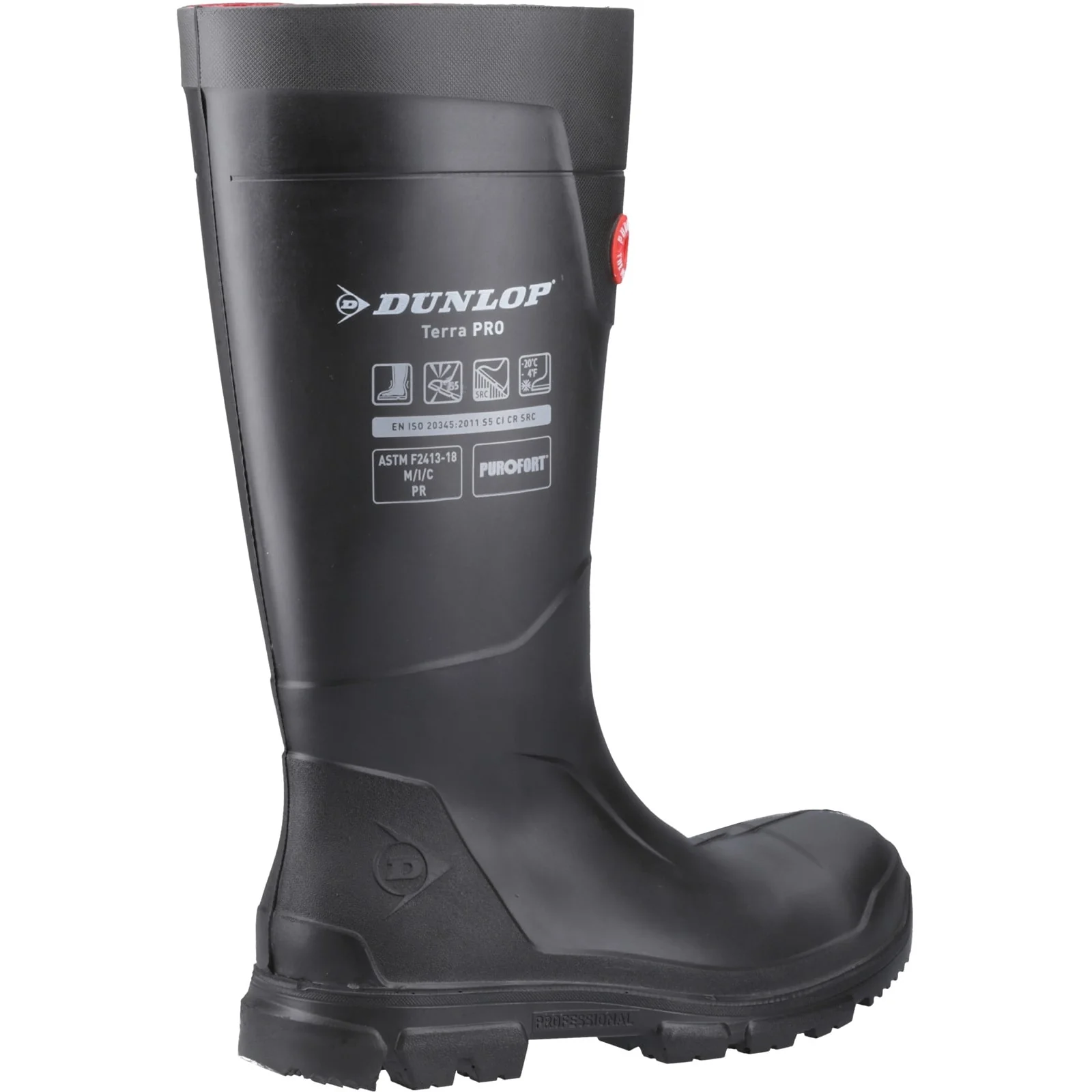 Dunlop Mens TerraPro Full Safety Wellington Black - Image 4