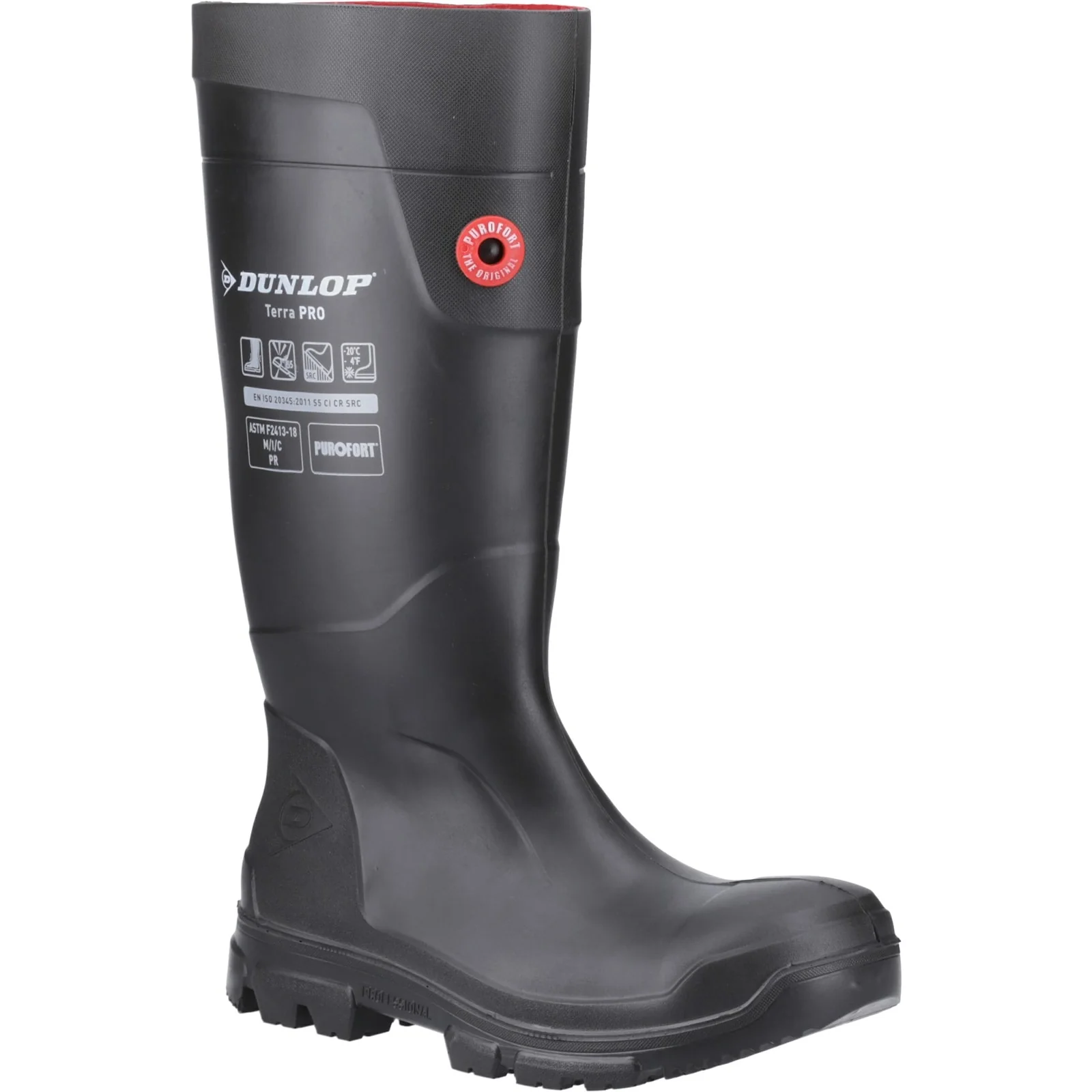 Dunlop Mens TerraPro Full Safety Wellington Black - Image 5