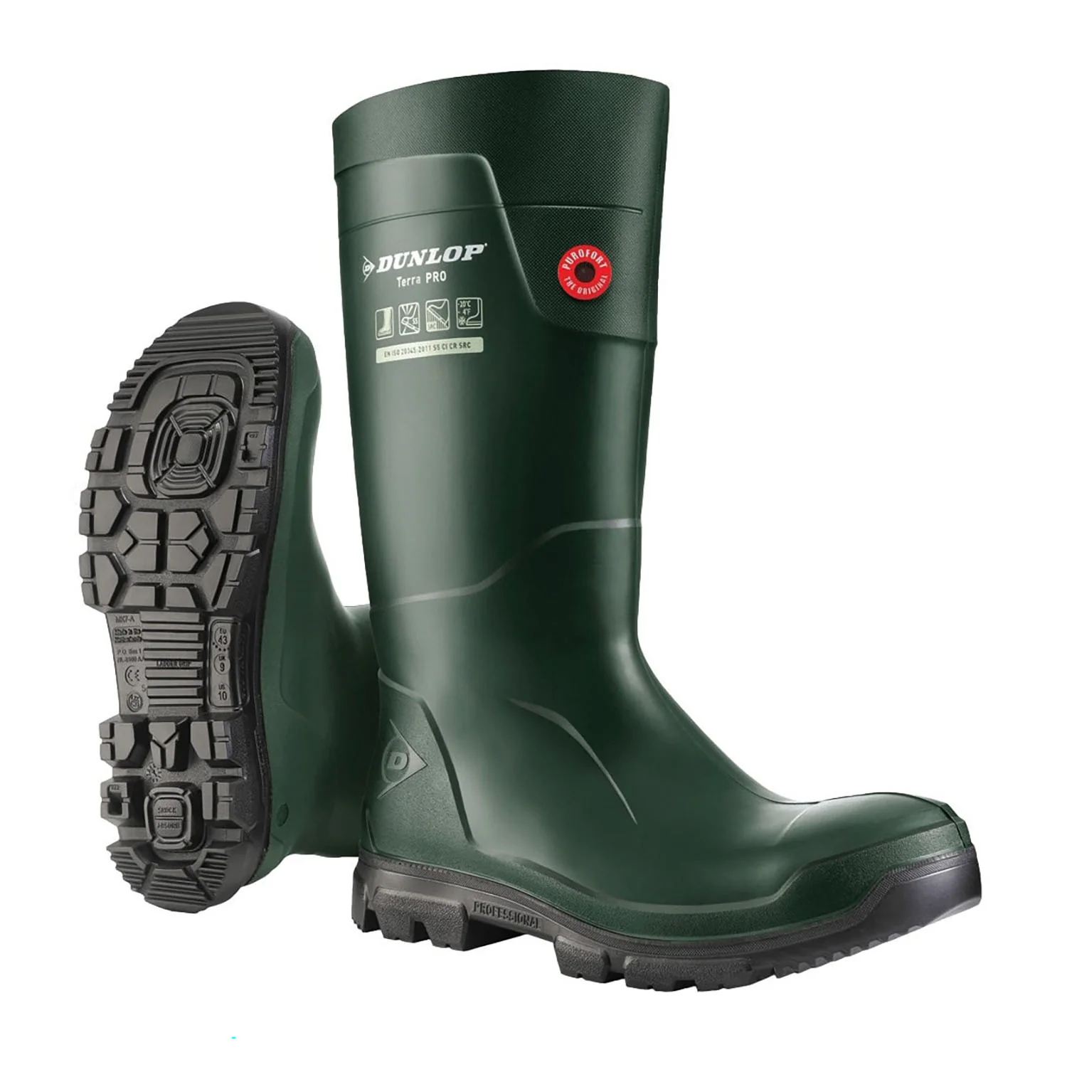 Dunlop Mens TerraPro Full Safety Wellington Green - Image 4