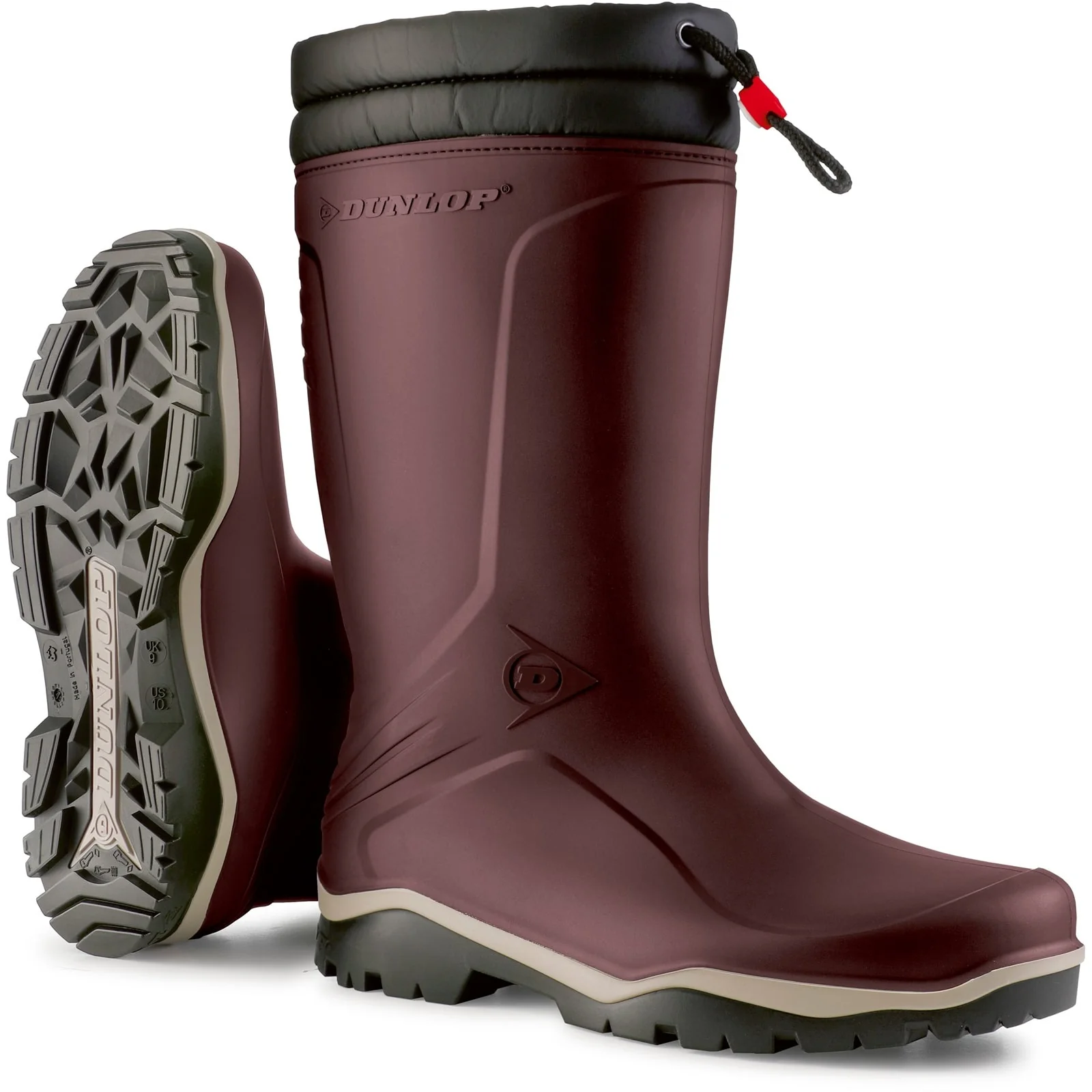 Dunlop Unisex Blizzard Wellington Burgundy/Grey/Black - Image 4