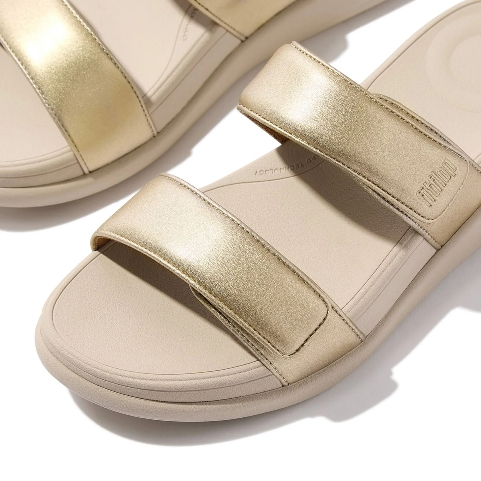 Fitflop Womens F-Mode Go Sandals Platino - Image 4