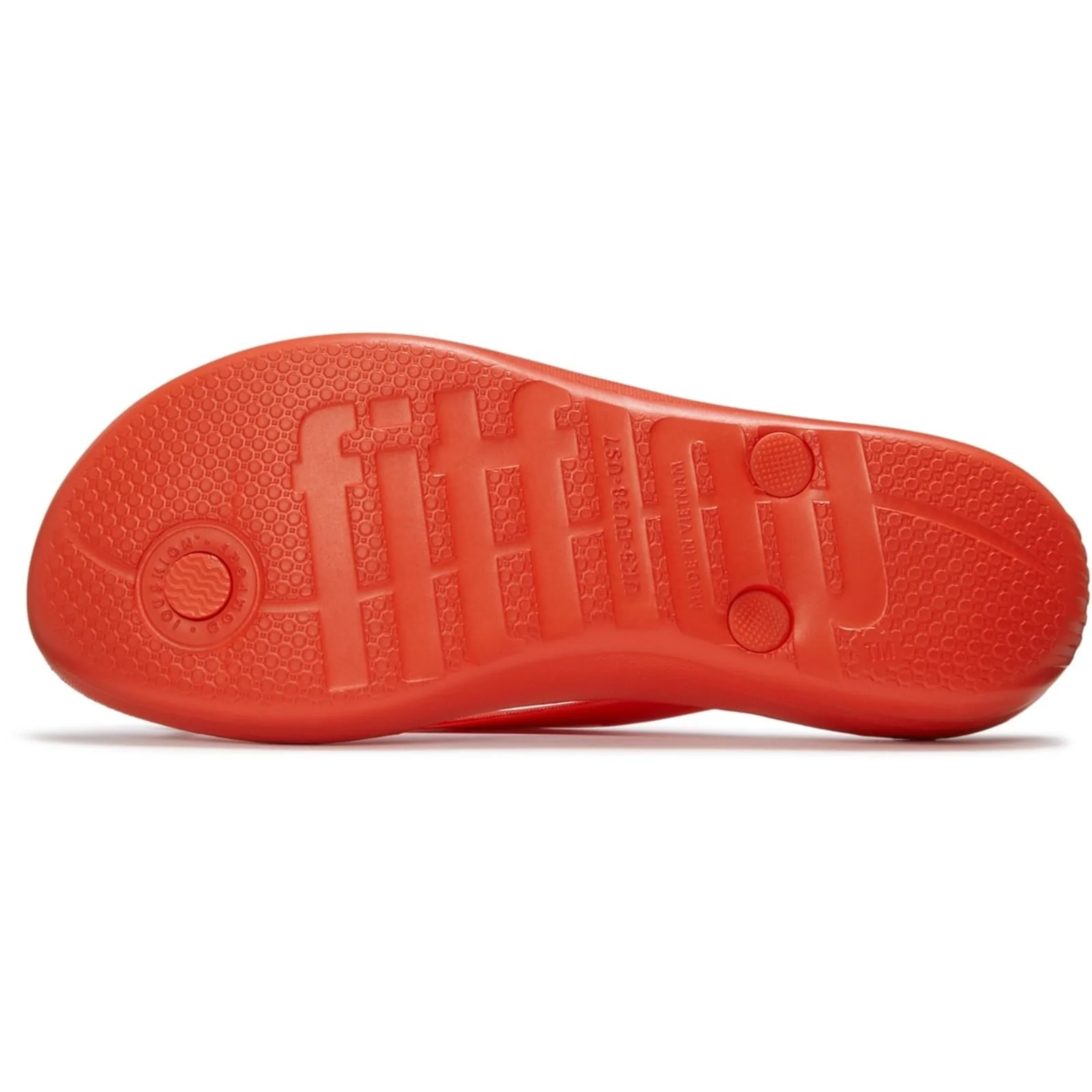 Fitflop Womens iQushion Glossy-Button Flip-Flops Cherry Tomato - Image 3