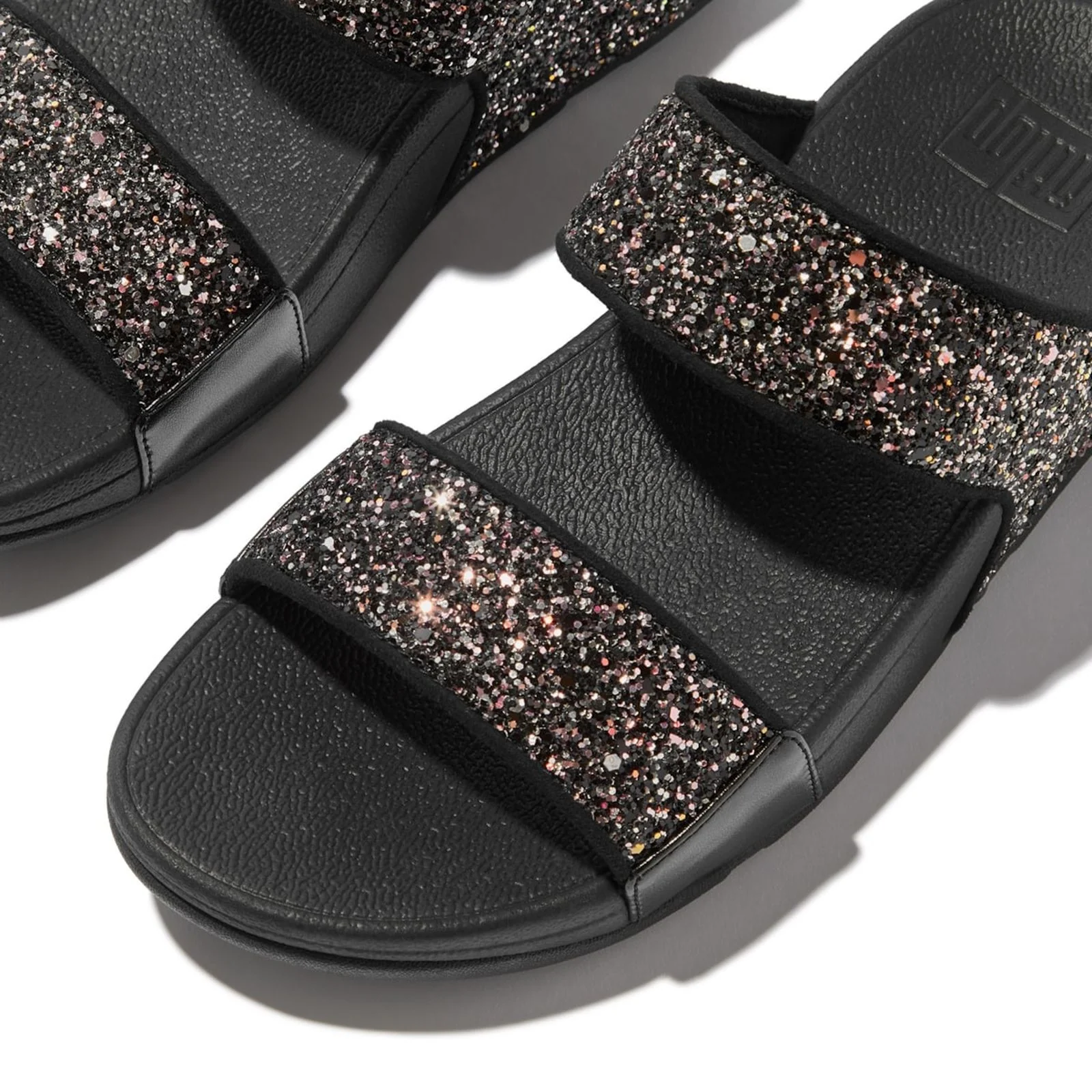 Fitflop Womens Lulu 2 Bar Glitter Sandal Black/Multi - Image 4