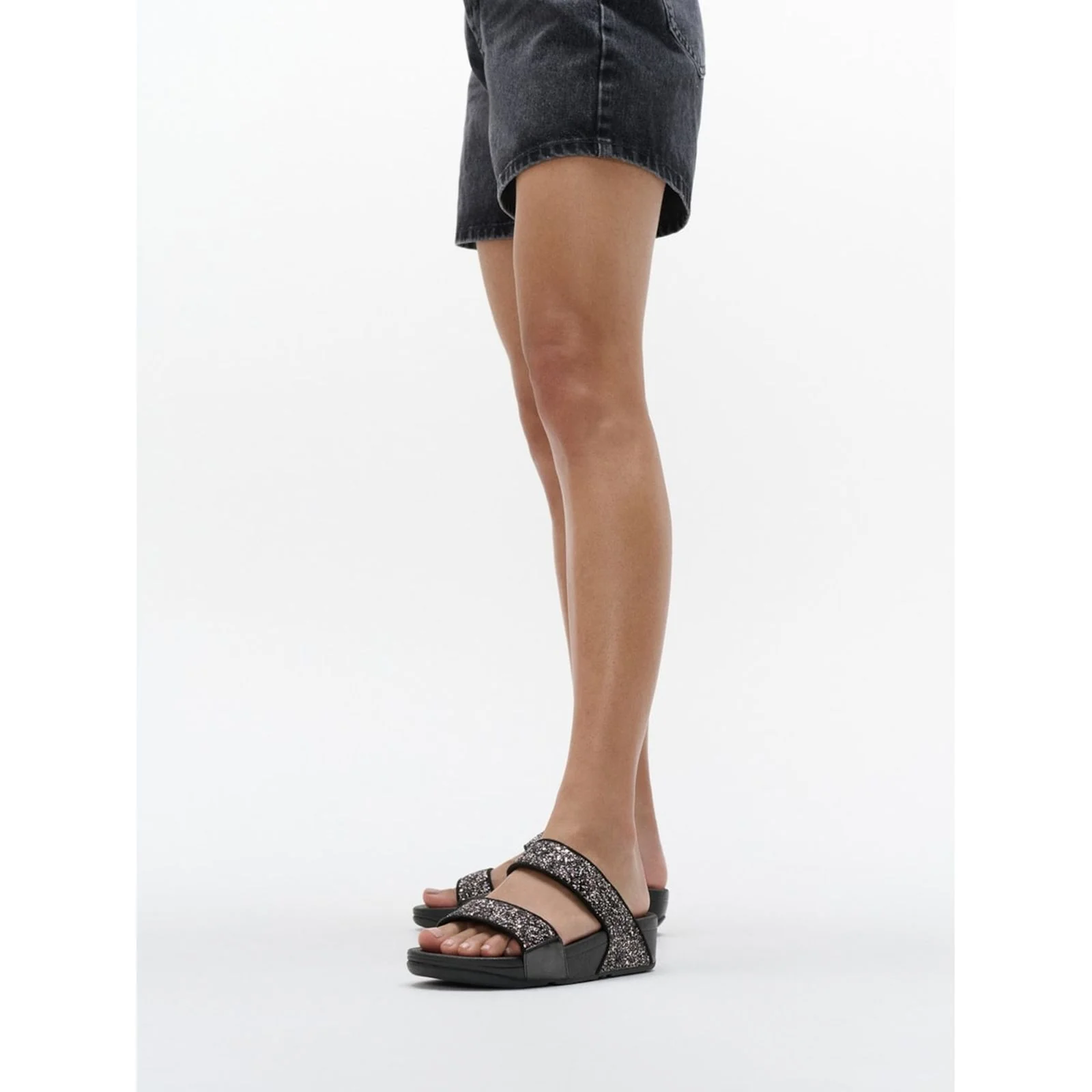 Fitflop Womens Lulu 2 Bar Glitter Sandal Black/Multi - Image 6