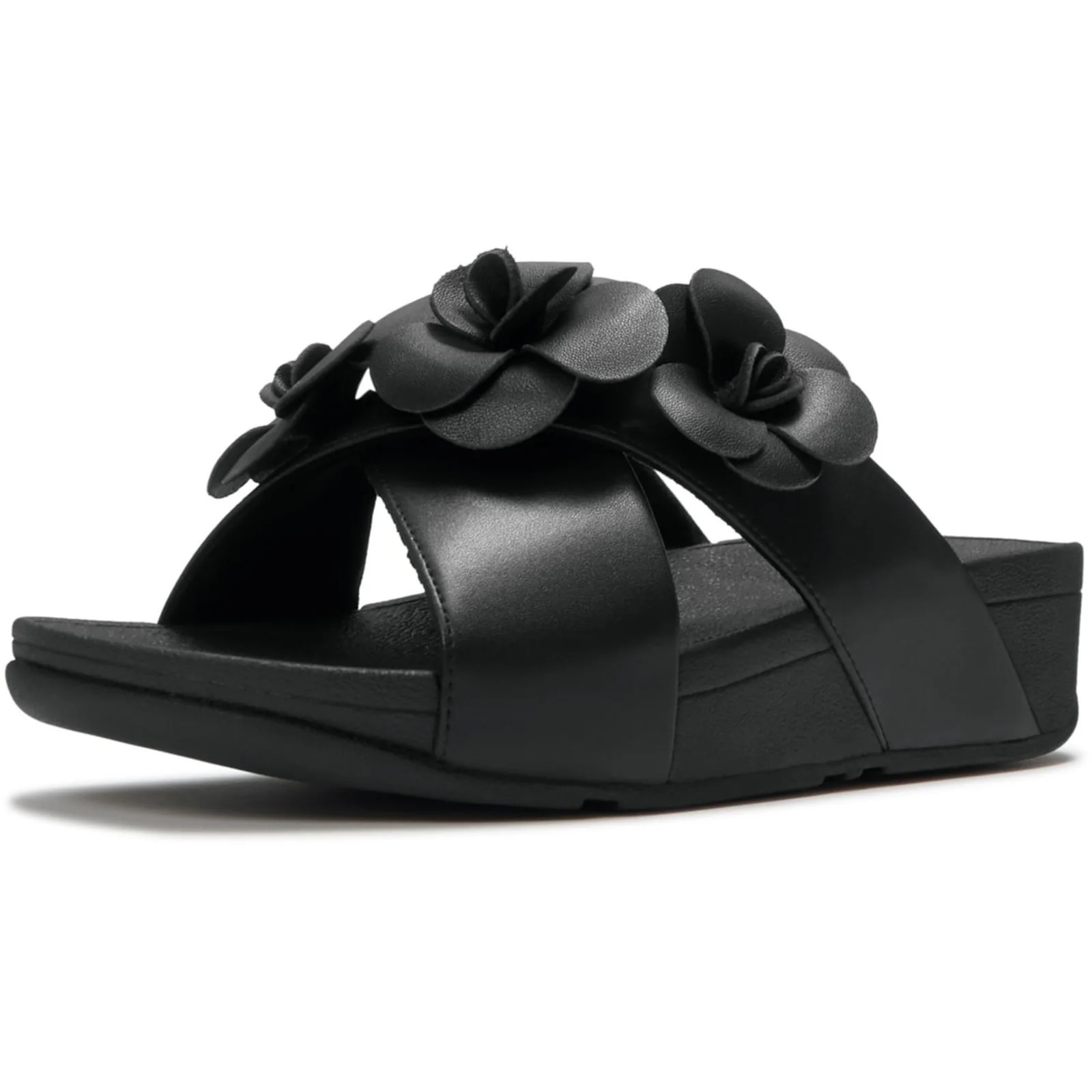 Fitflop Womens Lulu Flower Cross Slides Black - Image 5