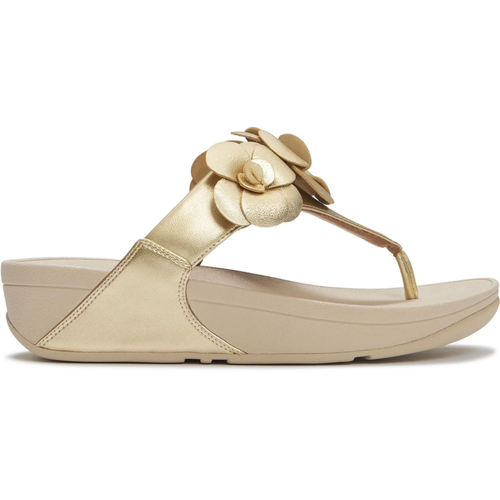 Fitflop Womens Lulu Flower Toe-Post Sandals Platino