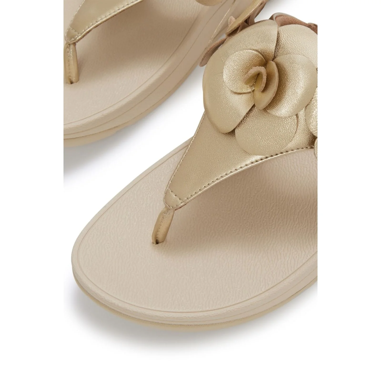 Fitflop Womens Lulu Flower Toe-Post Sandals Platino - Image 4