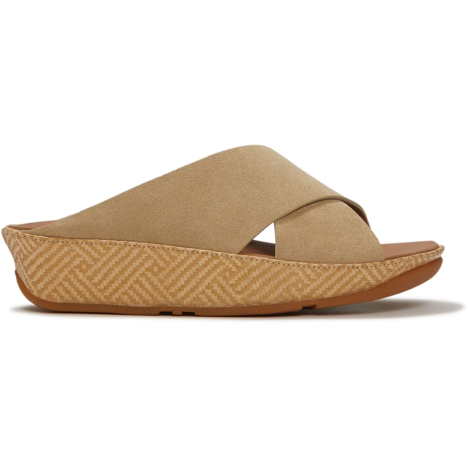 Fitflop Womens Lulu Lux Graphic-Weave Slides Cappuccino