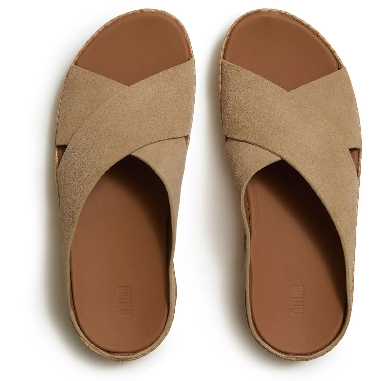 Fitflop Womens Lulu Lux Graphic-Weave Slides Cappuccino - Image 2