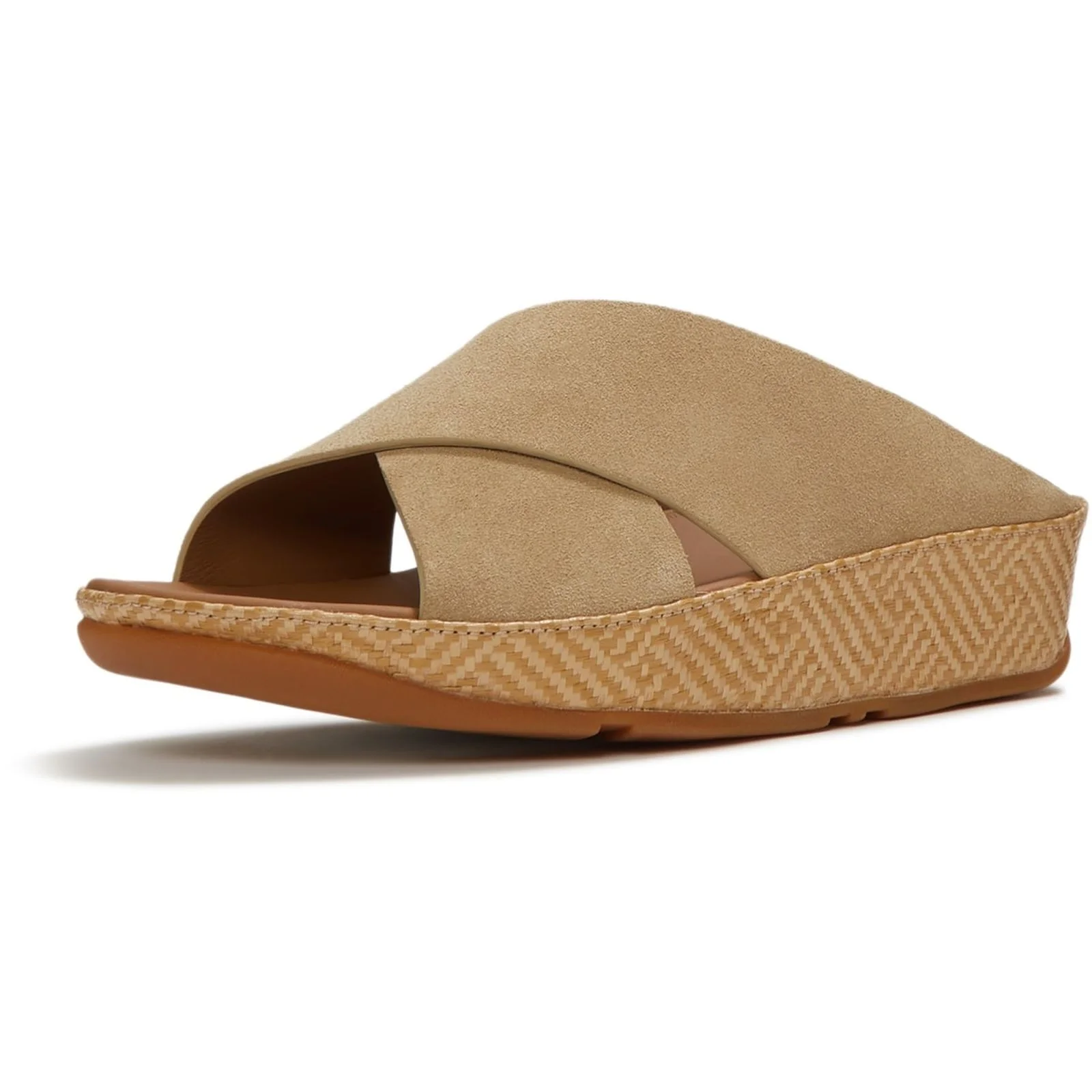 Fitflop Womens Lulu Lux Graphic-Weave Slides Cappuccino - Image 5
