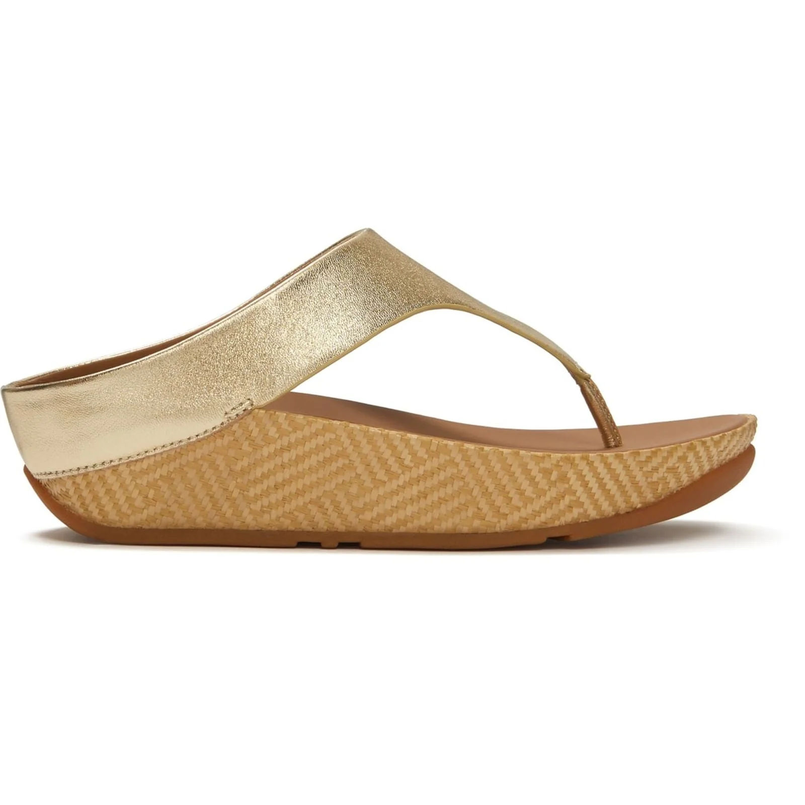 Fitflop Womens Lulu Lux Graphic-Weave Toe-Post Platino