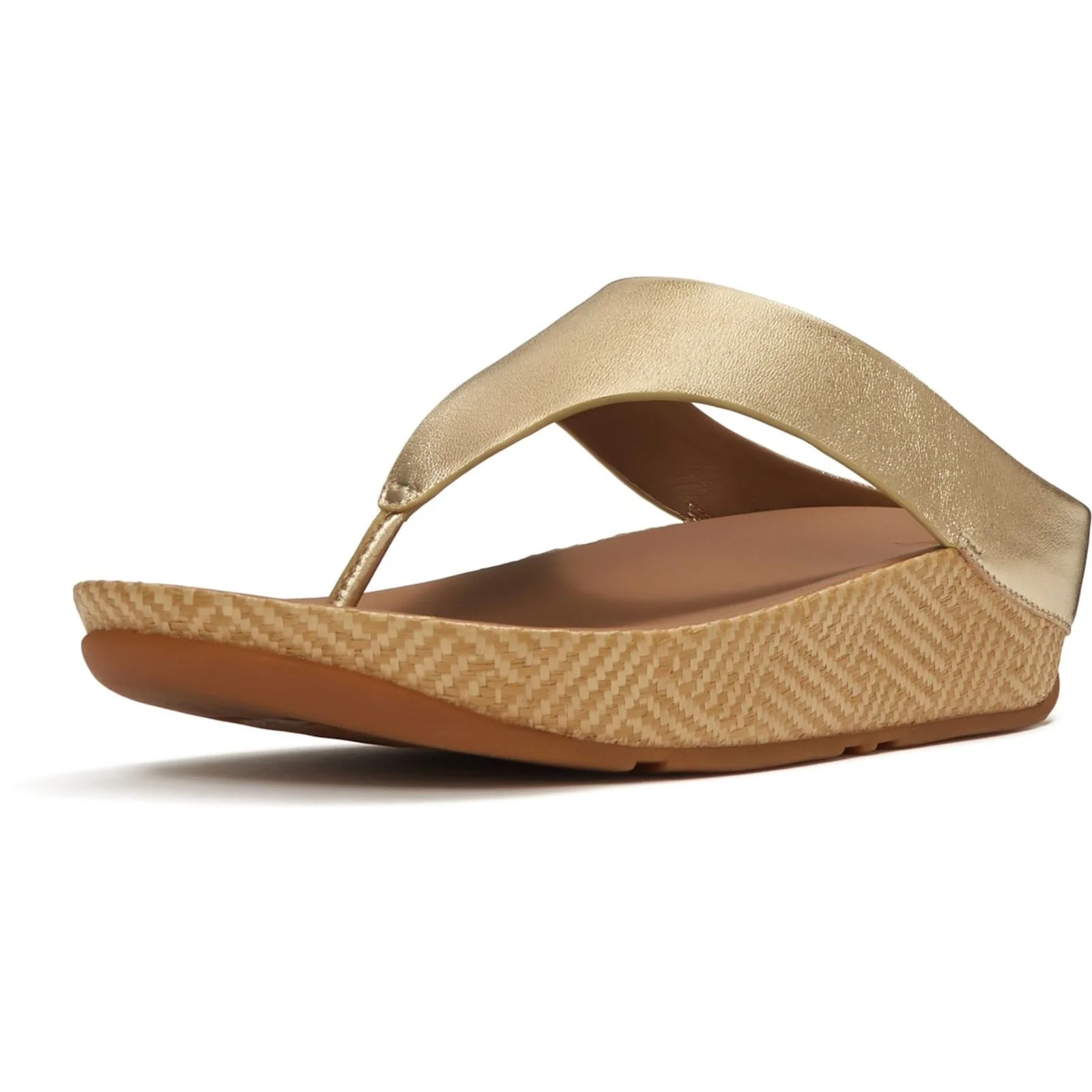Fitflop Womens Lulu Lux Graphic-Weave Toe-Post Platino - Image 5