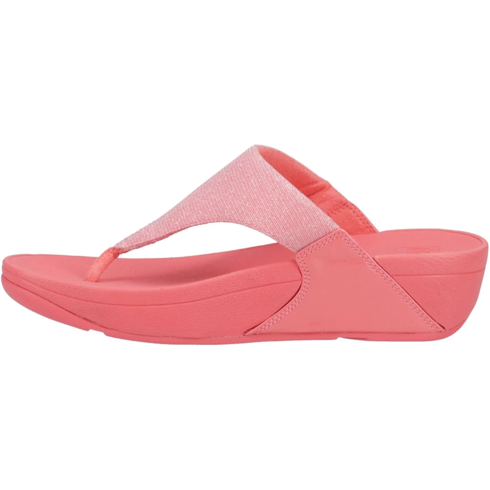 Fitflop Womens Lulu Shimmerlux Toe Post Sandals Rosy Coral - Image 2