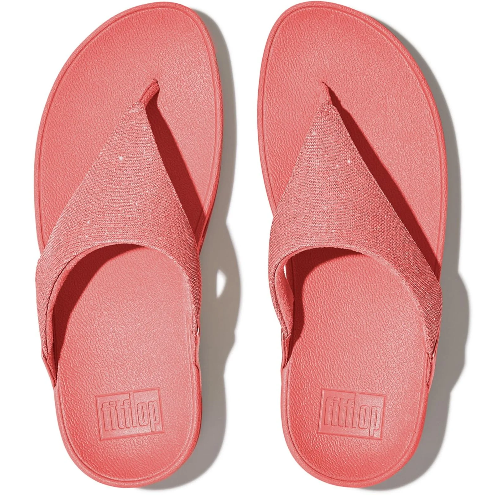 Fitflop Womens Lulu Shimmerlux Toe Post Sandals Rosy Coral - Image 3