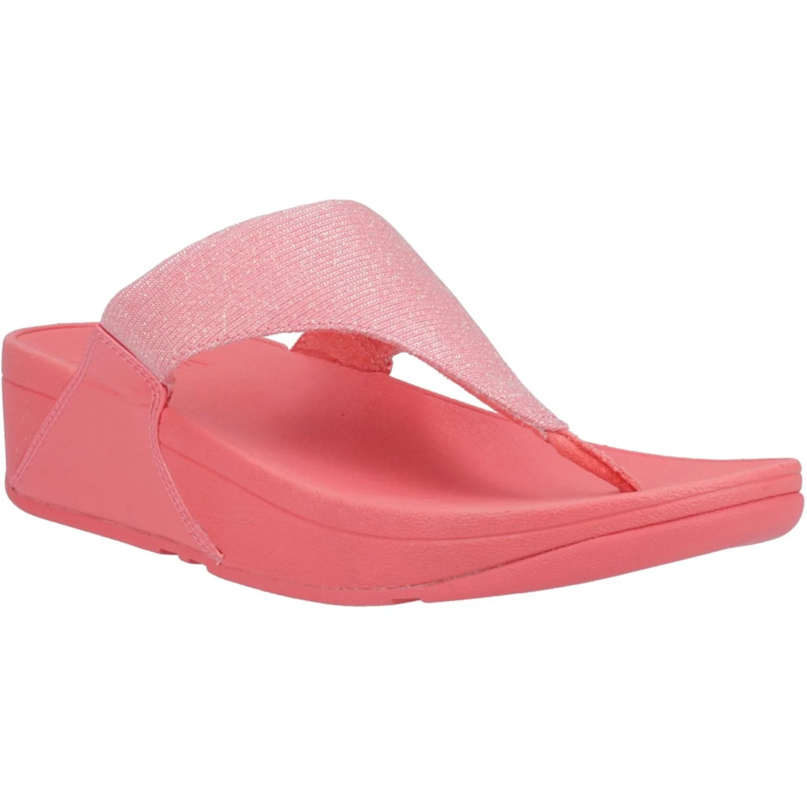 Fitflop Womens Lulu Shimmerlux Toe Post Sandals Rosy Coral - Image 6