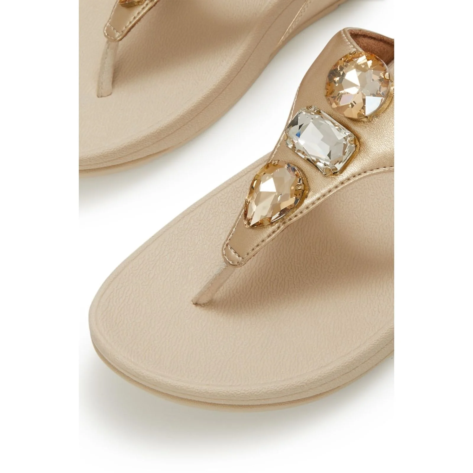 Fitflop Womens Lulu Ultra-Jewel Toe-Post Sandals Platino - Image 4