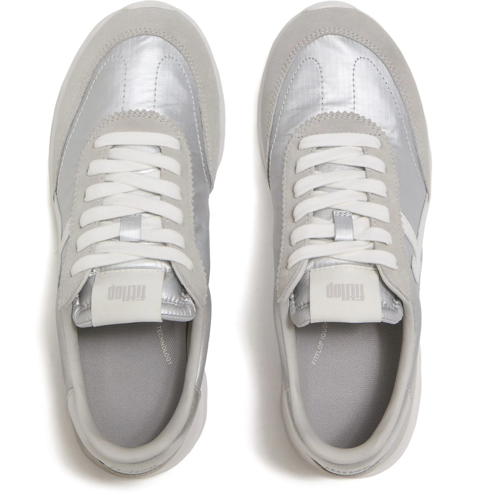 Fitflop Womens Retro-Q FF Sneaker Silver/Urban White - Image 2