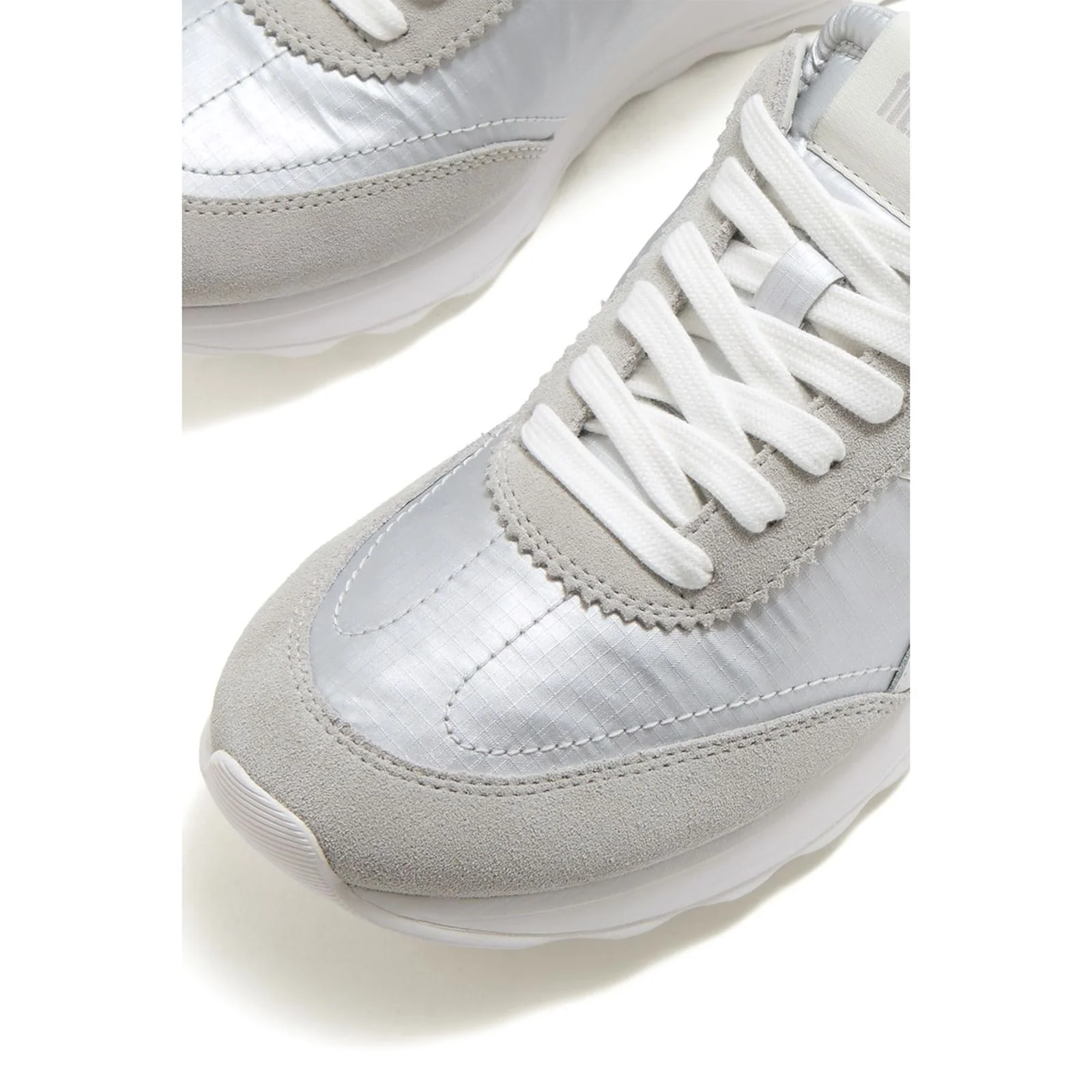 Fitflop Womens Retro-Q FF Sneaker Silver/Urban White - Image 4