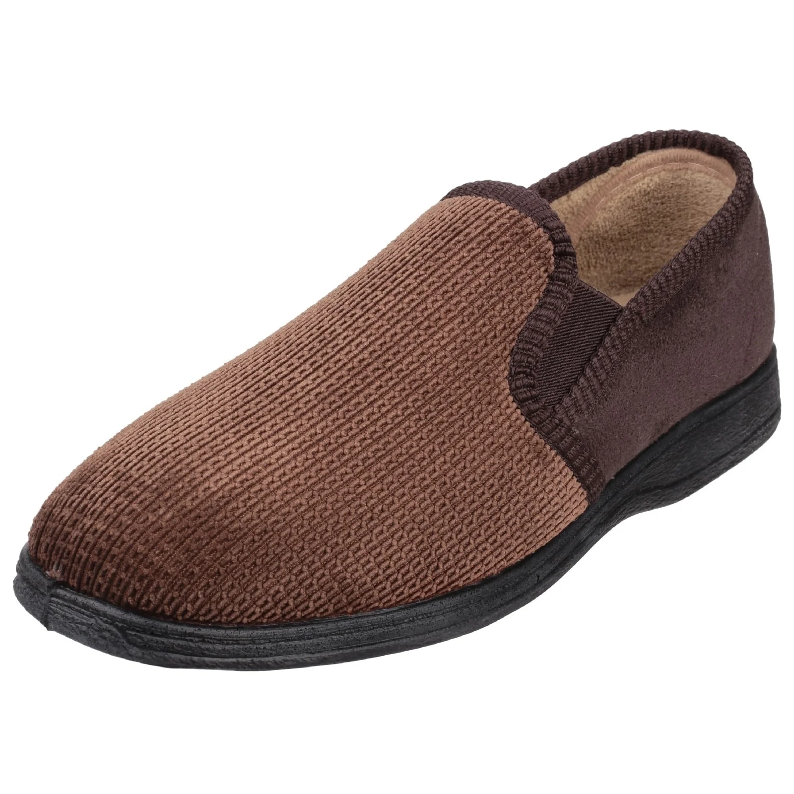 Fleet & Foster Mens Tim Twin Gusset Slipper Brown - Image 5