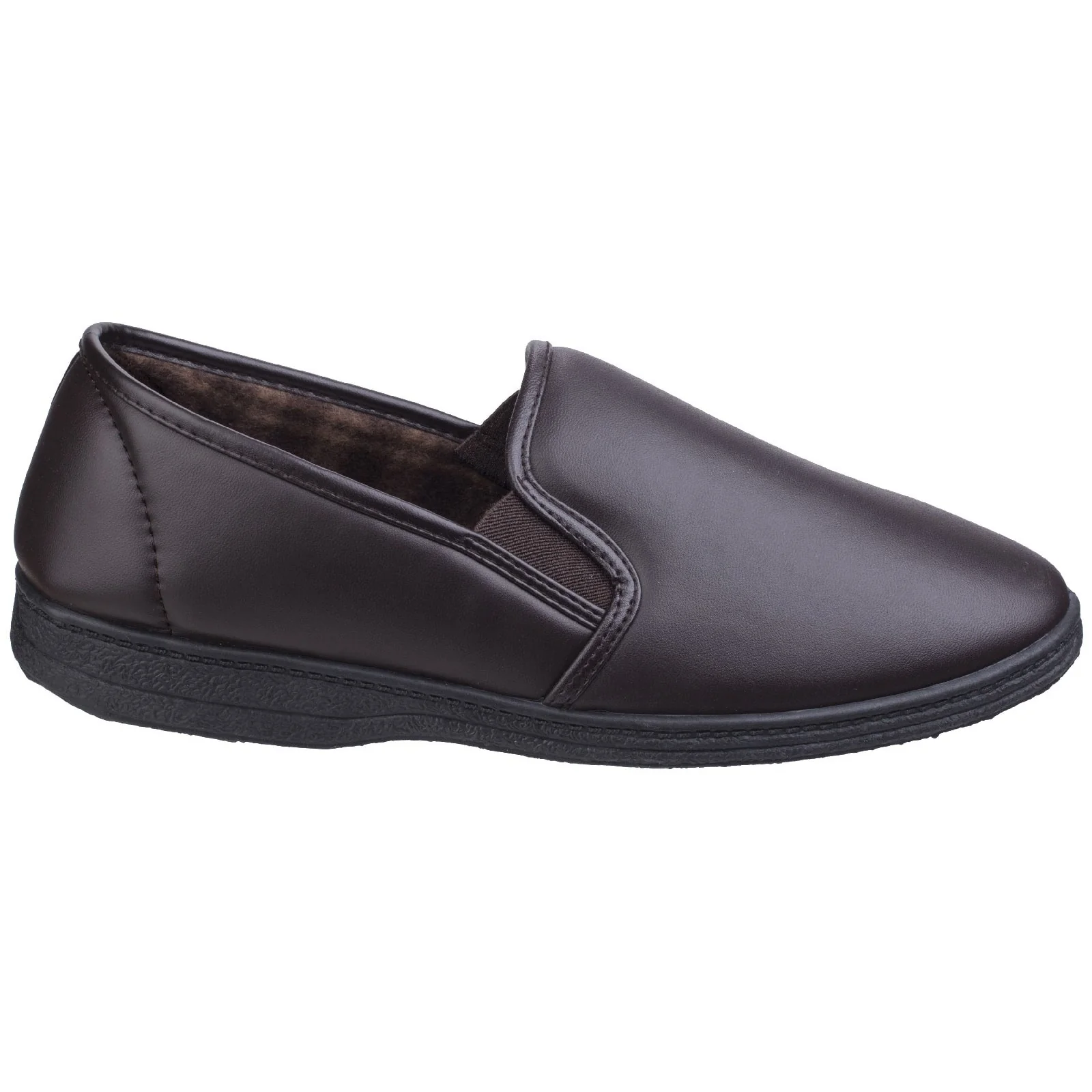 Fleet & Foster Mens Visa Twin Gusset Slipper Brown