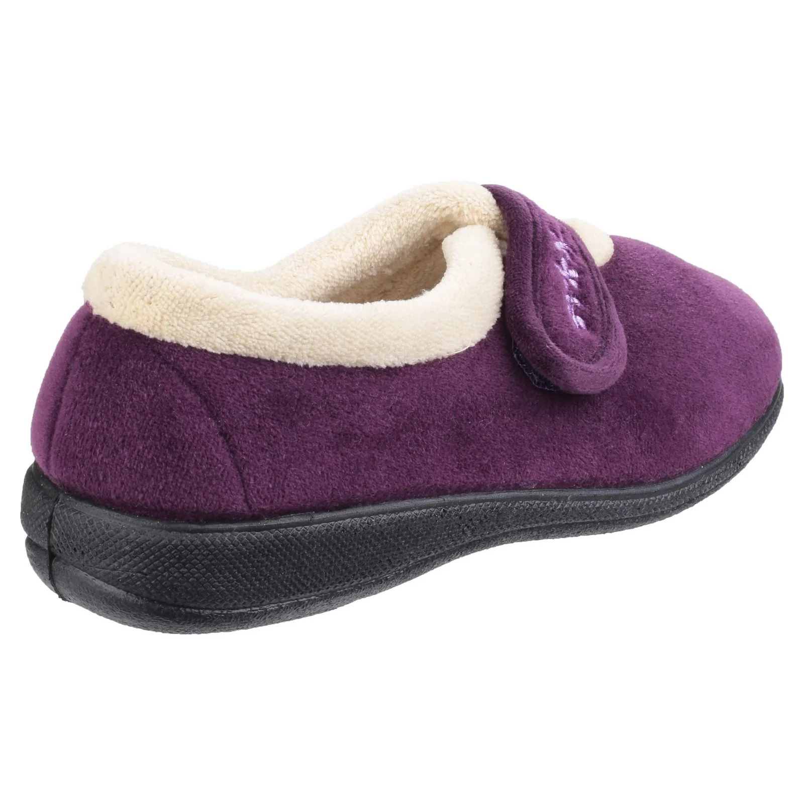 Fleet & Foster Womens Capa Touch Fastening Memory Foam Slipper Plum - Image 3