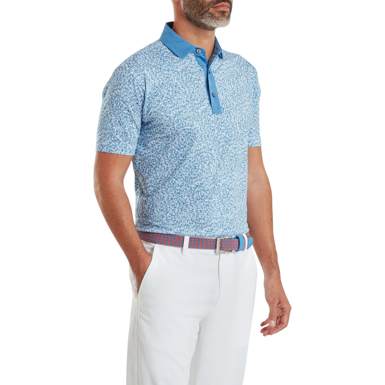 Footjoy Mens Camo Print Lisle Performance Golf Polo Shirt