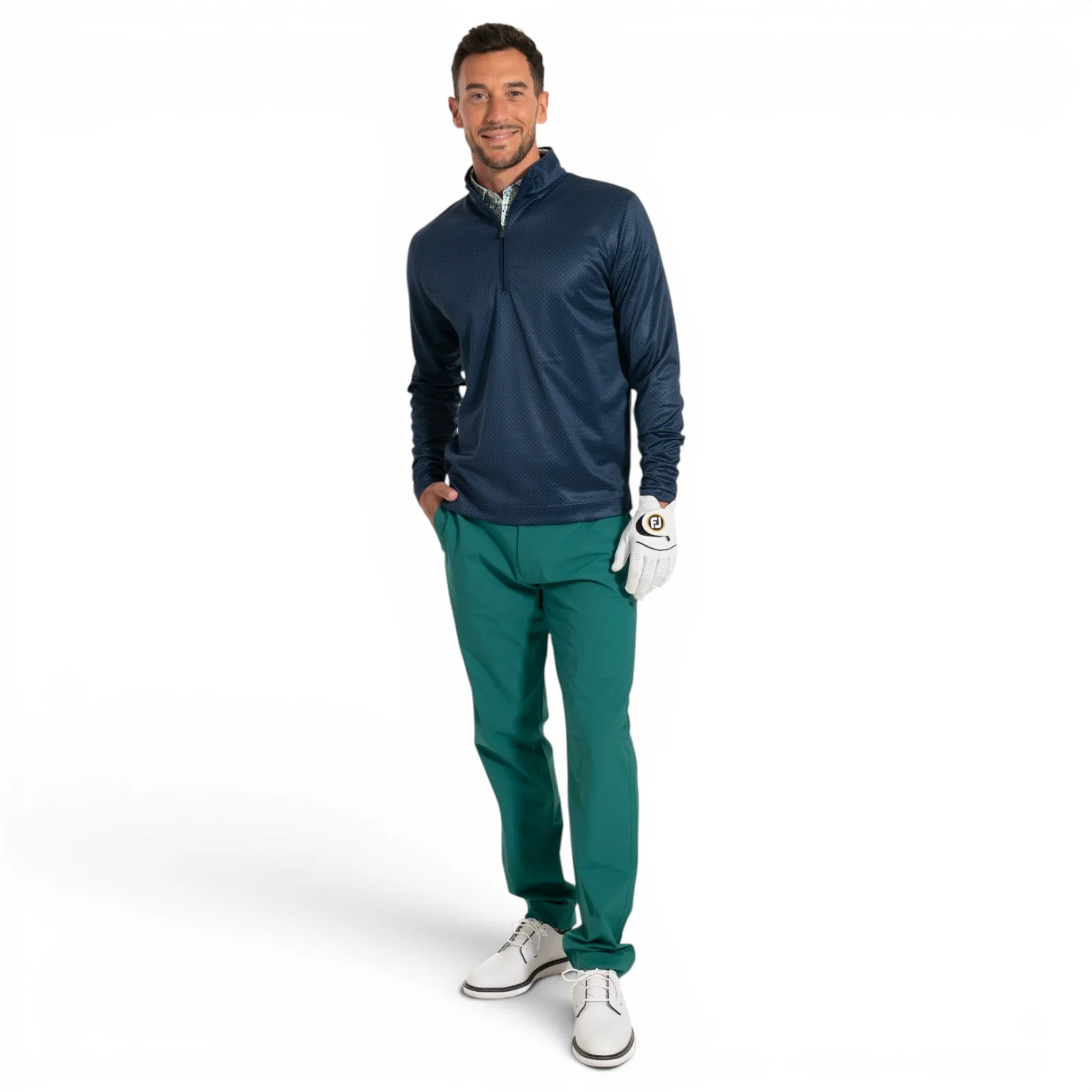FootJoy Nautical Flag Tonal Golf Mens Half-Zip Top - Image 4