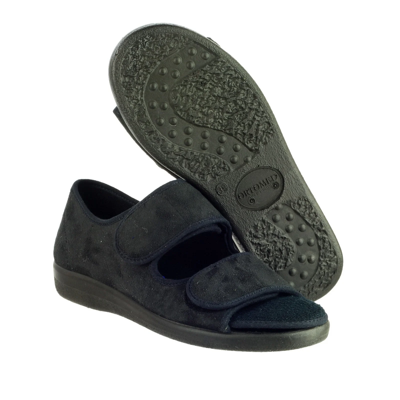 GBS Med Unisex Med Brompton Touch Fastening Slipper Black - Image 5