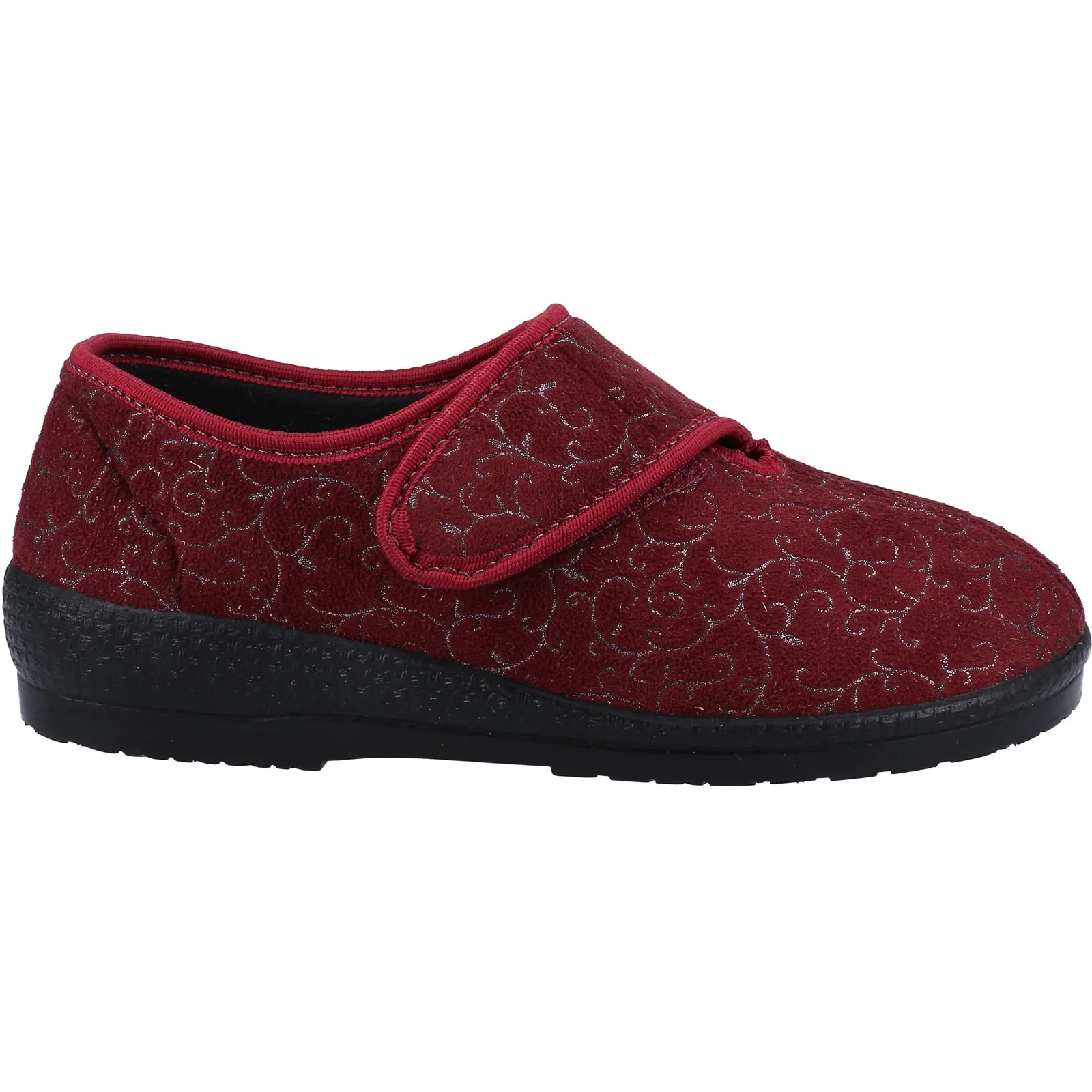 GBS Med Womens Geraldine Ladies Classic Slippers Burgundy
