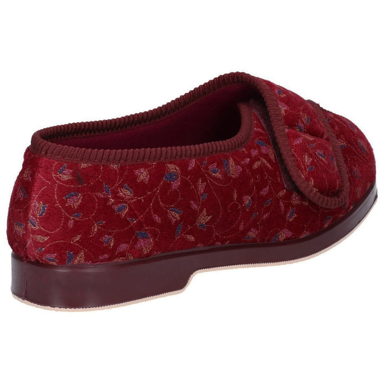 GBS Womens Nola Extra Wide Fit Ladies Slipper Wine - Image 3