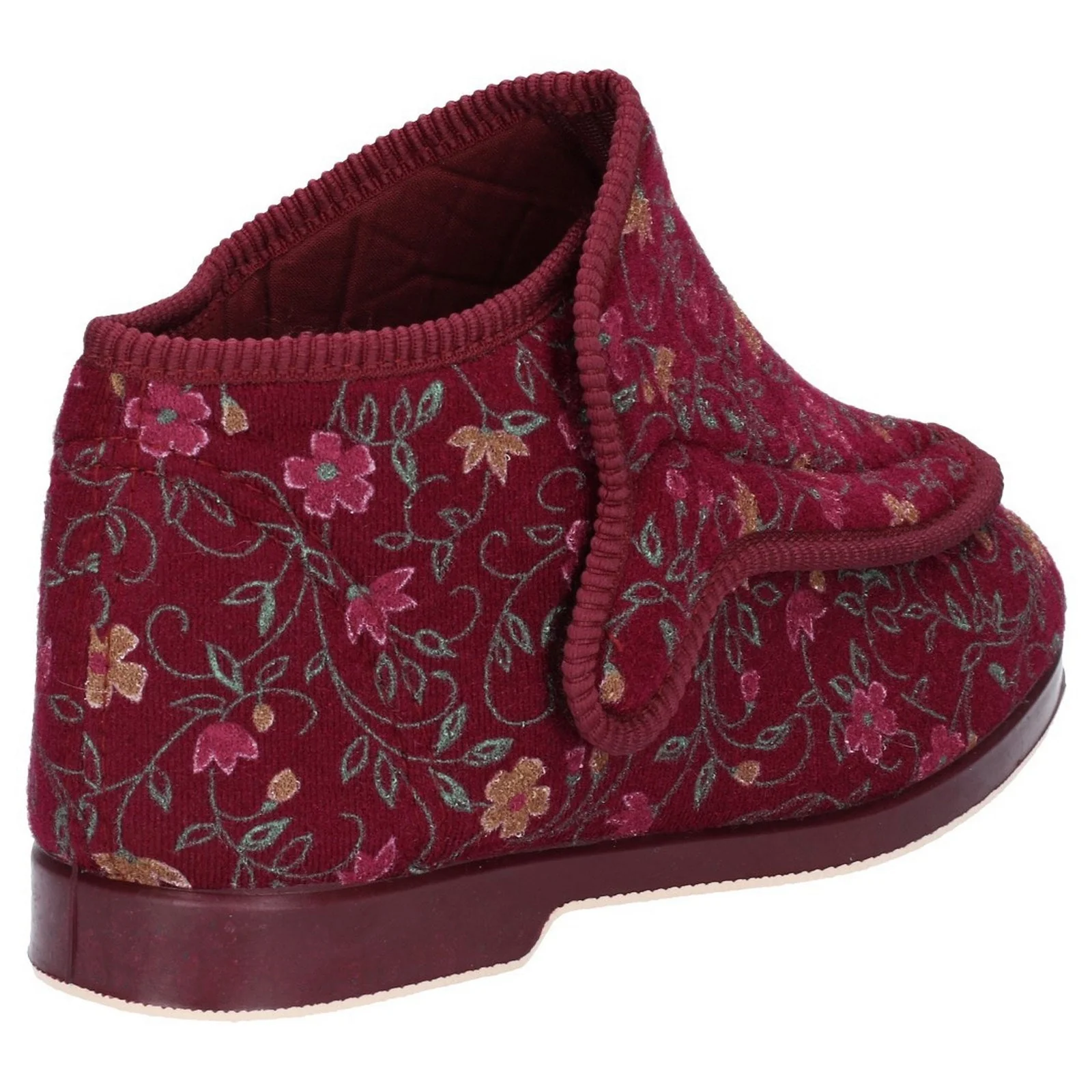 GBS Womens Rhona Ladies Extra Wide Fit Slipper Wine - Image 3