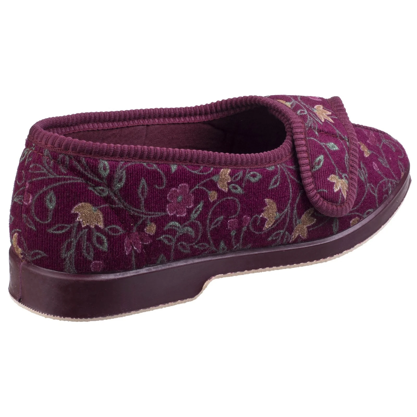 GBS Womens Wilma Ladies Wide Fit Slipper Wine - Image 3