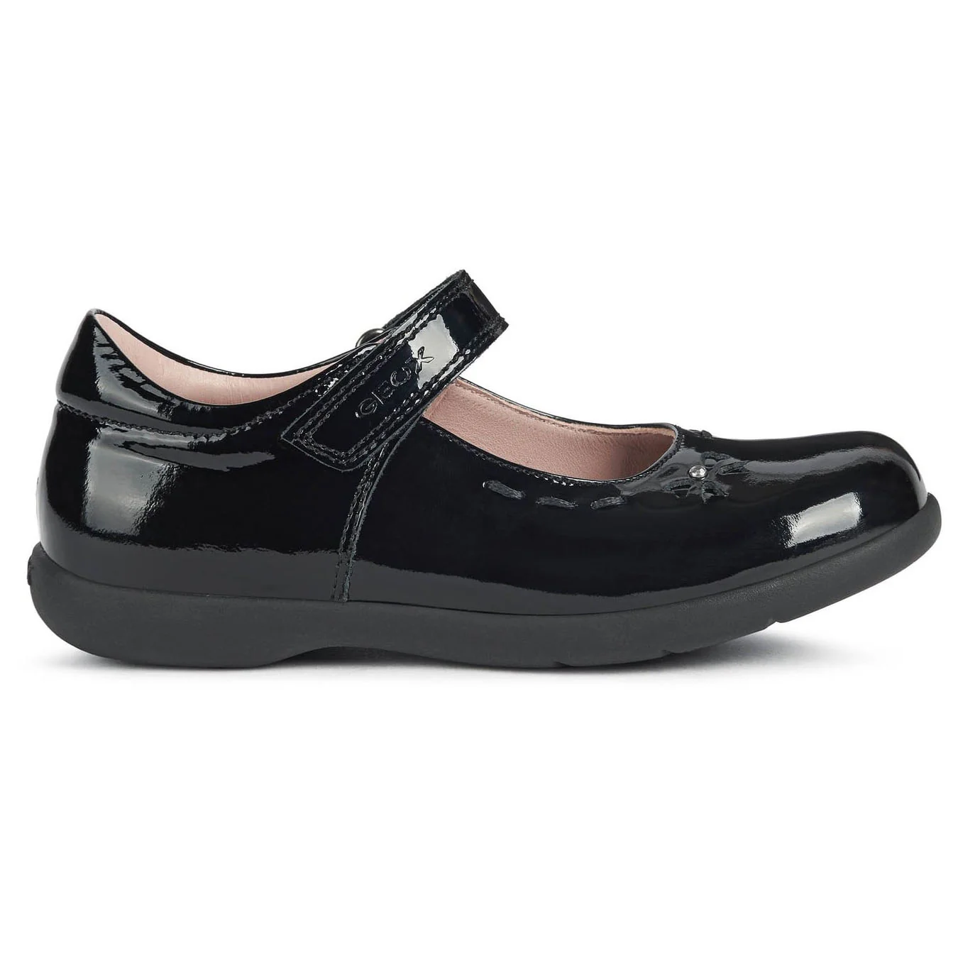 Geox Junior Girls Naimara Girl Ballerina Black Patent