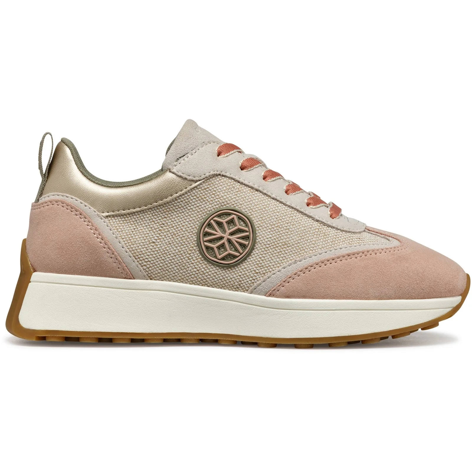 Geox Womens D AMABEL SNEAKERS Light Sand/Light Taupe
