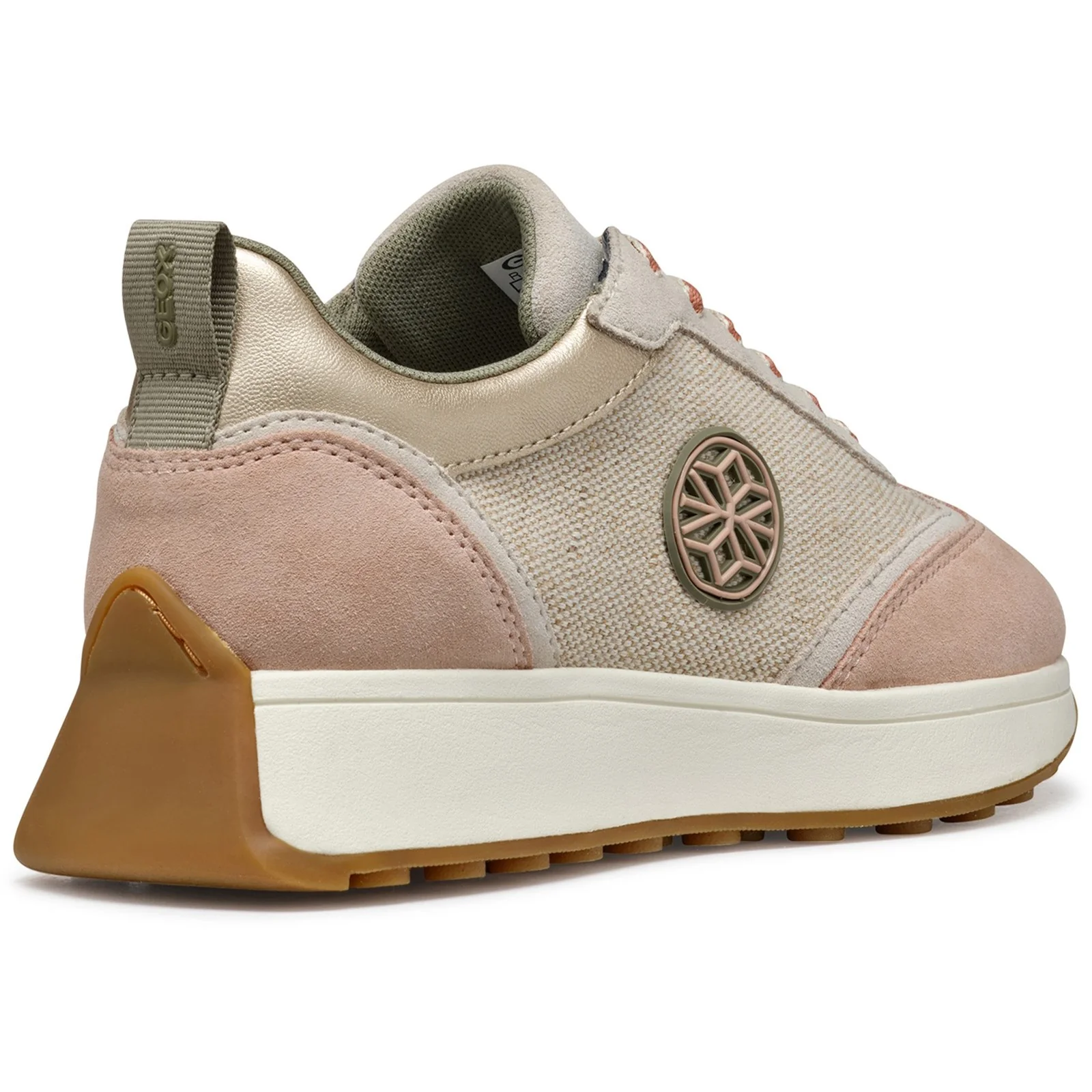 Geox Womens D AMABEL SNEAKERS Light Sand/Light Taupe - Image 4