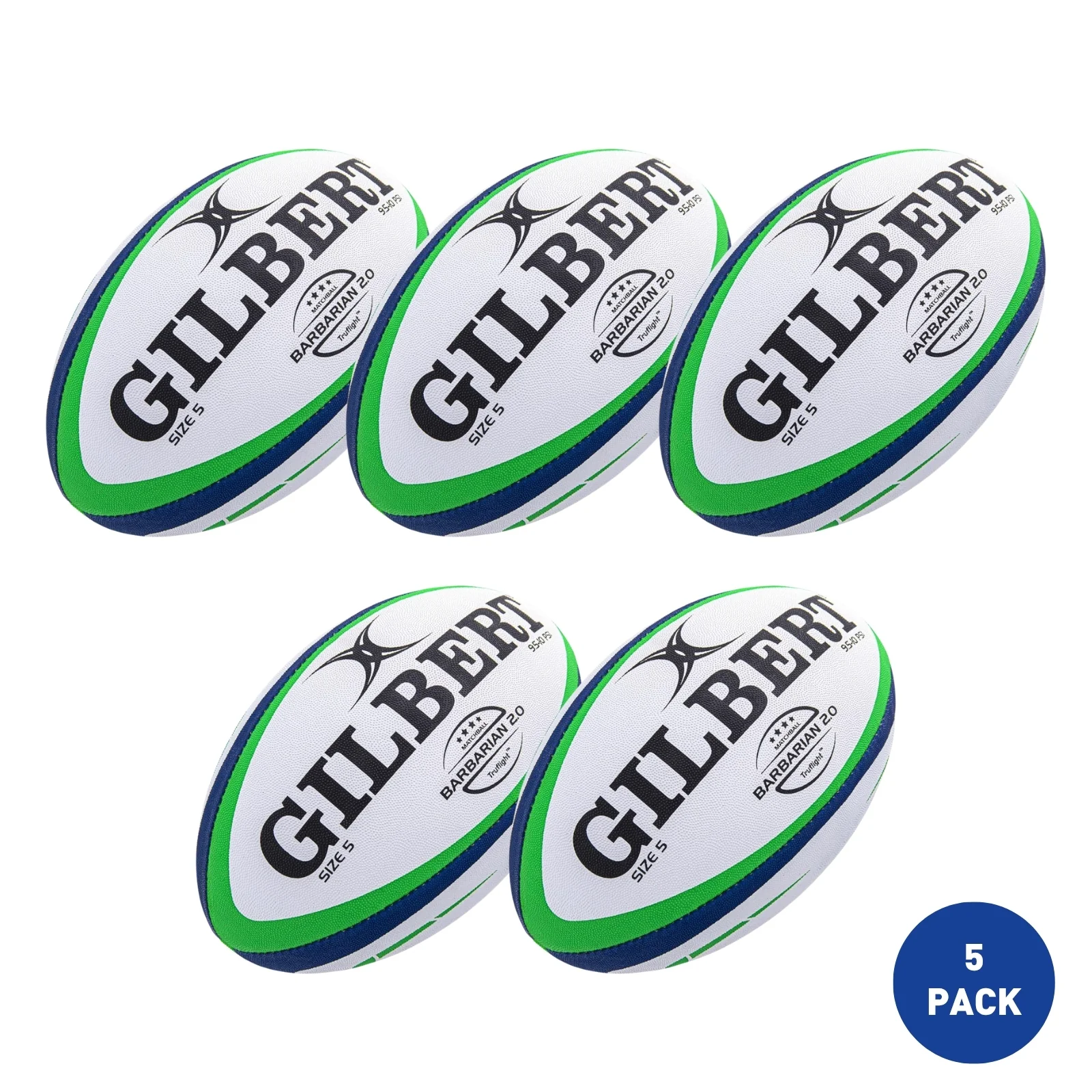 Gilbert Barbarian II Rugby Match Ball - 5 Pack