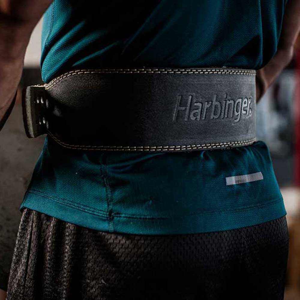 Harbinger 4" Padded Weight-Lifting Leather Belt - Image 4