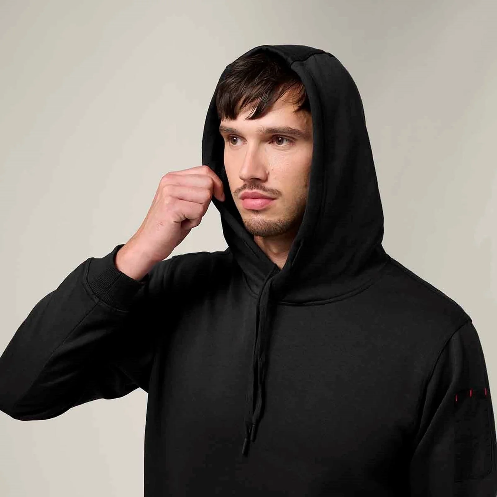 Hard Yakka Mens Brushed Fleece Hoodie Black - Image 4