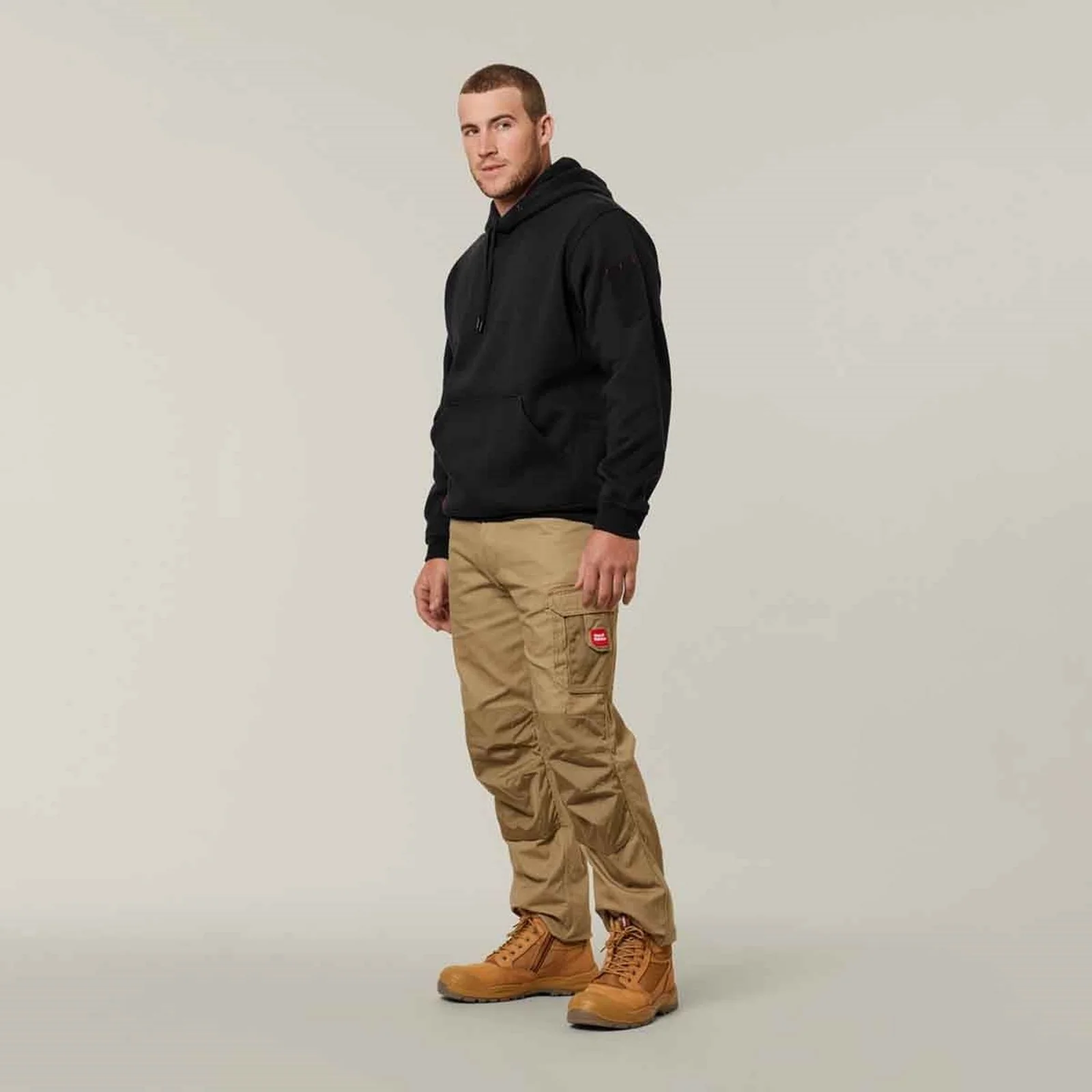 Hard Yakka Mens Brushed Fleece Hoodie Black - Image 5