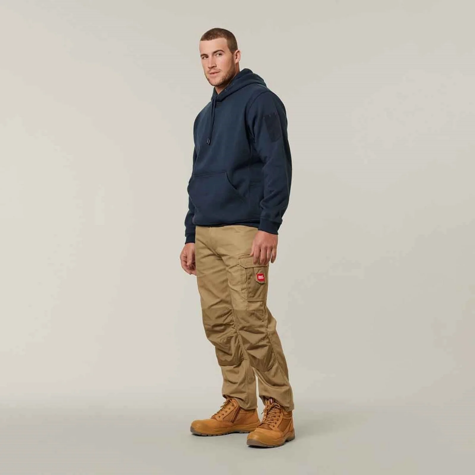 Hard Yakka Mens Brushed Fleece Hoodie Navy - Image 5