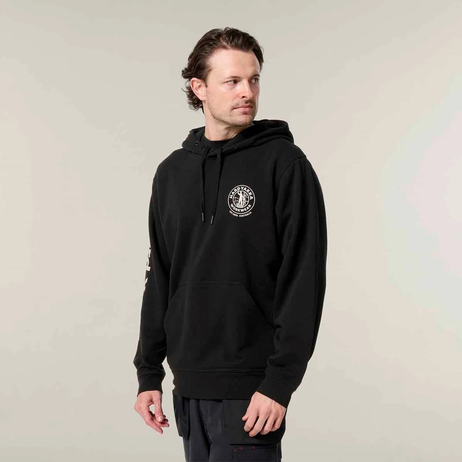 Hard Yakka Mens Heritage Hoodie Black - Image 4