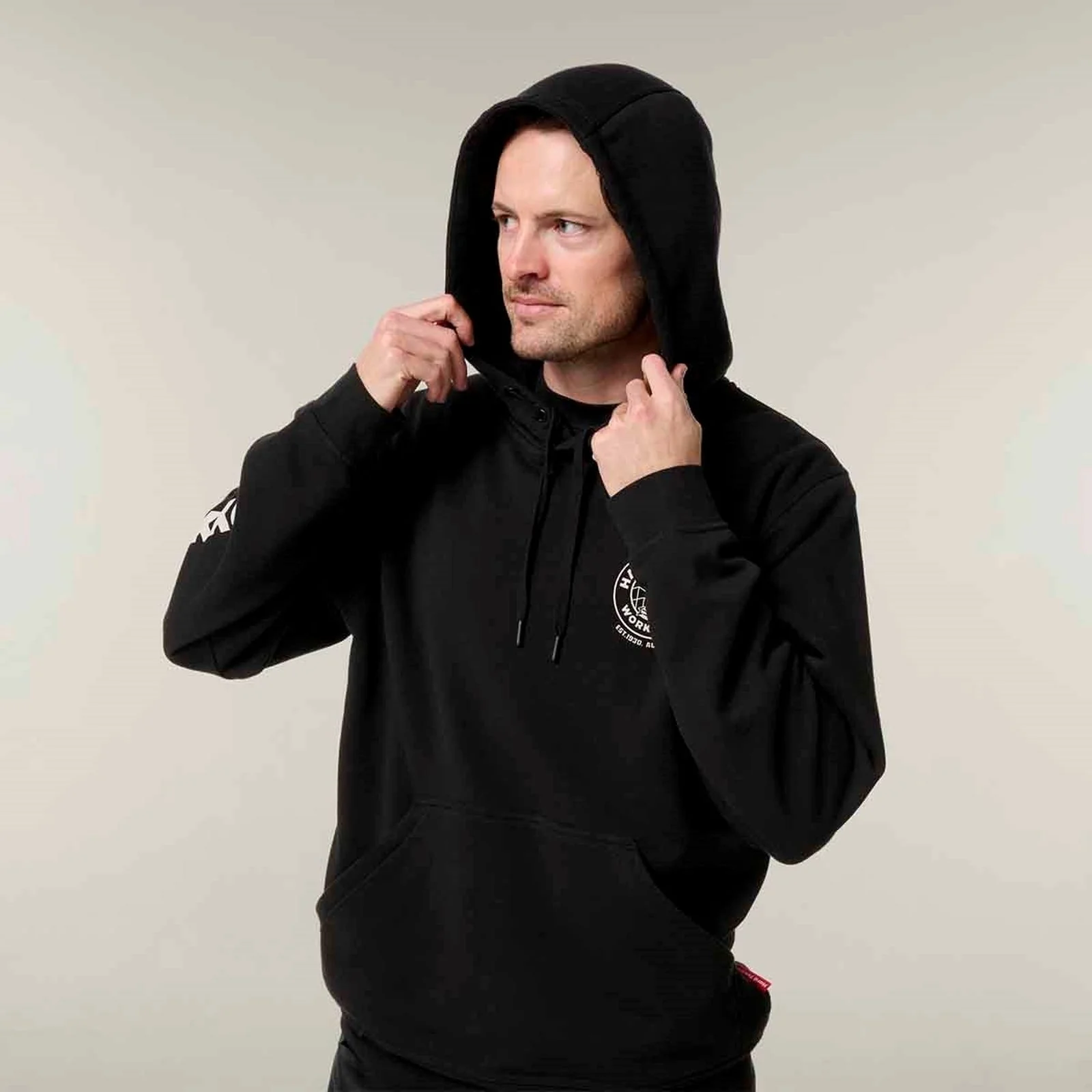 Hard Yakka Mens Heritage Hoodie Black - Image 5