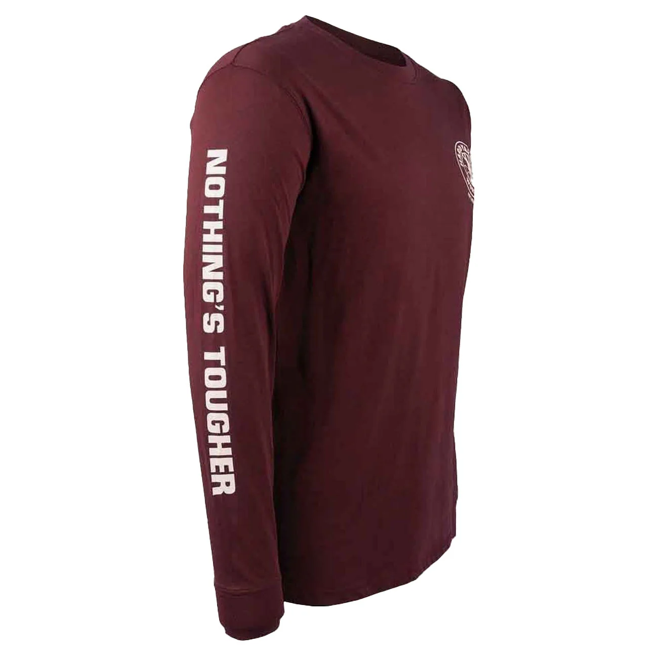 Hard Yakka Mens Heritage Icon Long Sleeve Tee Burgundy - Image 4