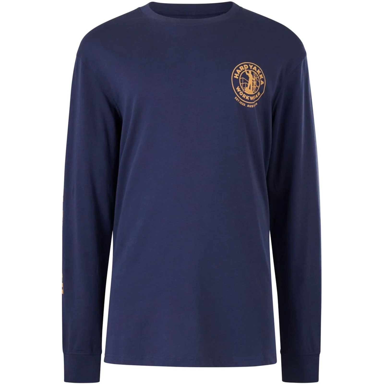 Hard Yakka Mens Heritage Icon Long Sleeve Tee Navy