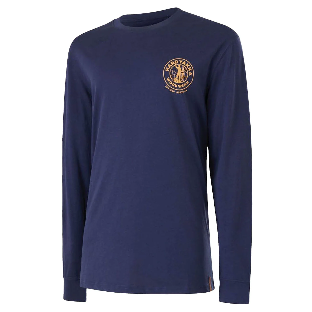 Hard Yakka Mens Heritage Icon Long Sleeve Tee Navy - Image 3