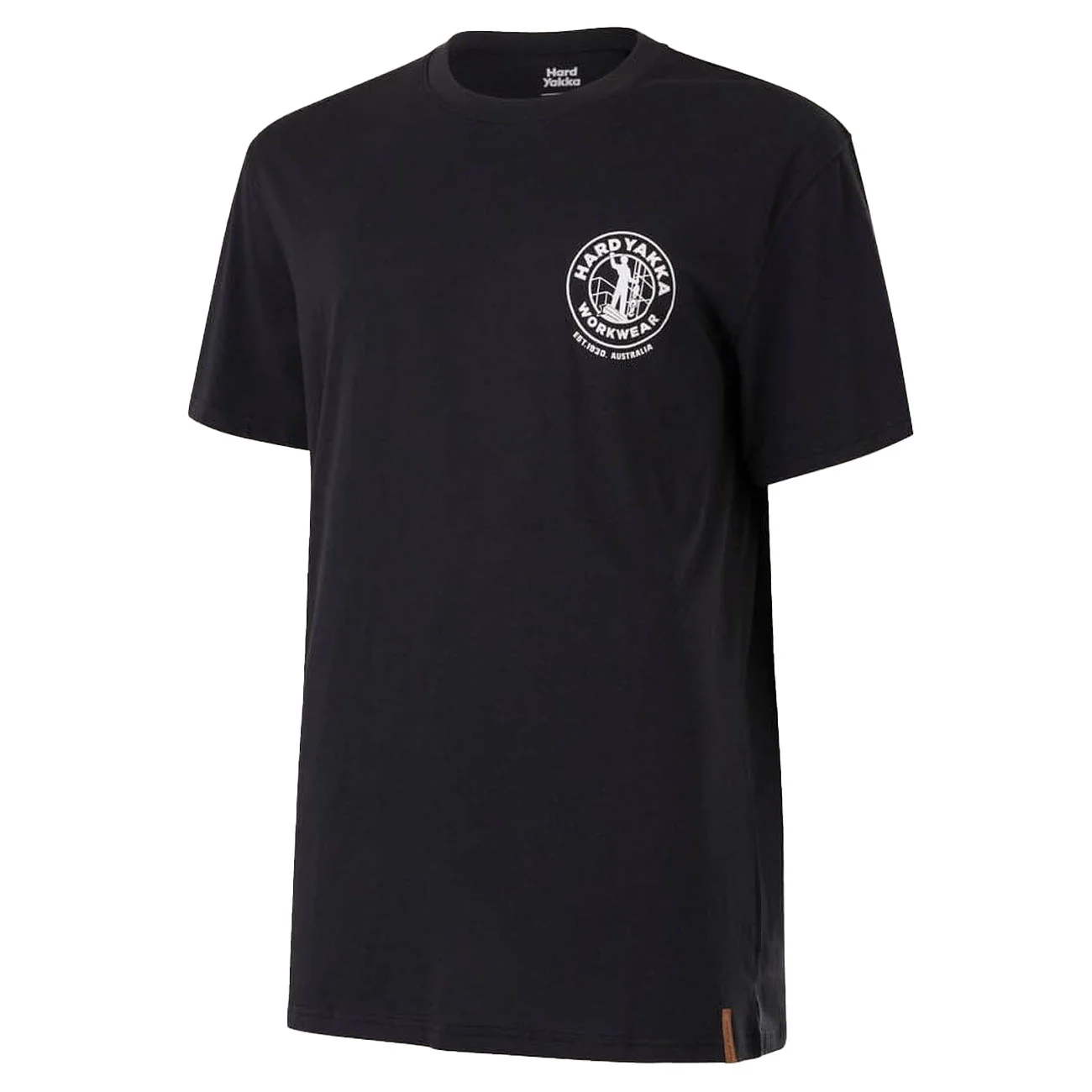 Hard Yakka Mens Heritage Icon Short Sleeve Tee Black - Image 2
