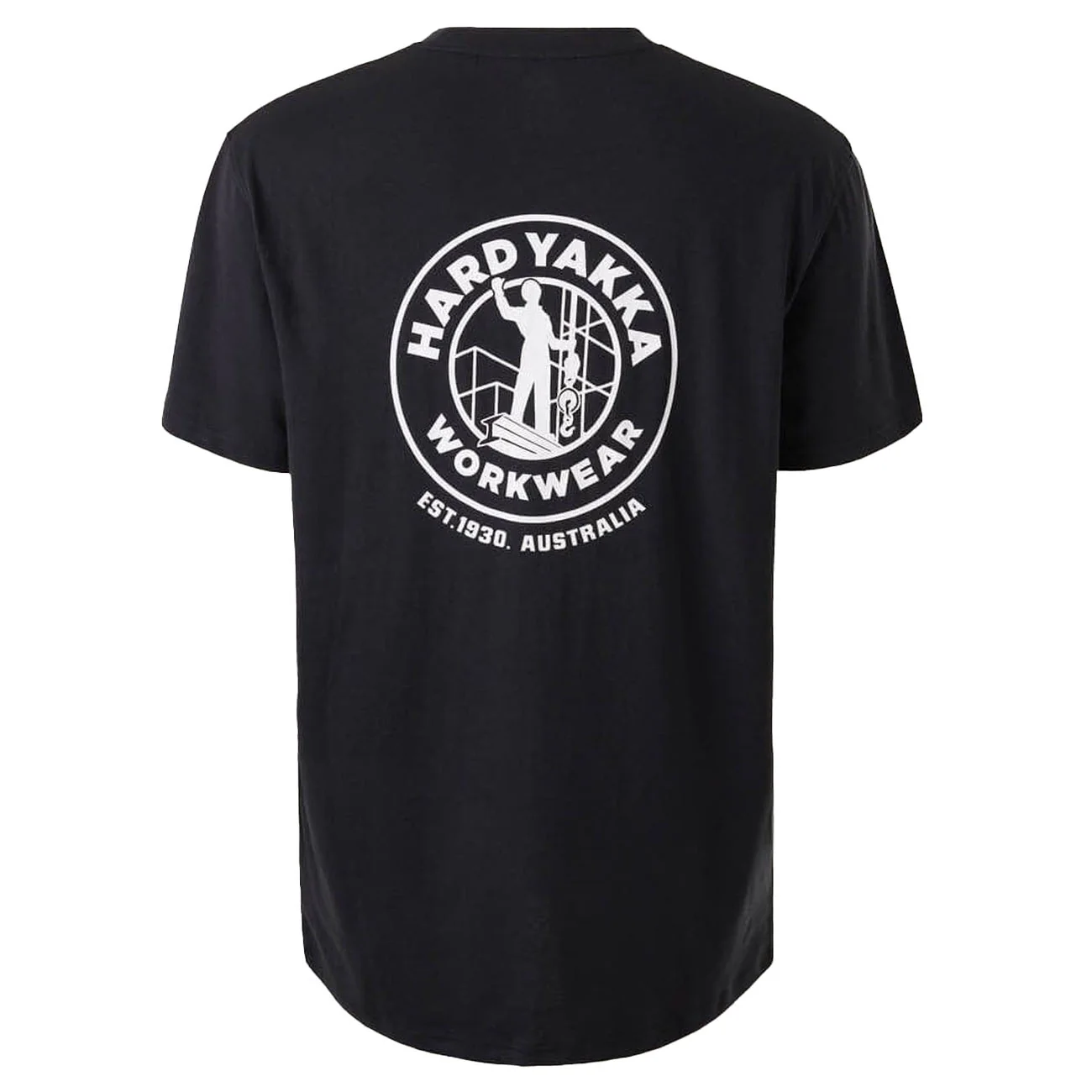 Hard Yakka Mens Heritage Icon Short Sleeve Tee Black - Image 3